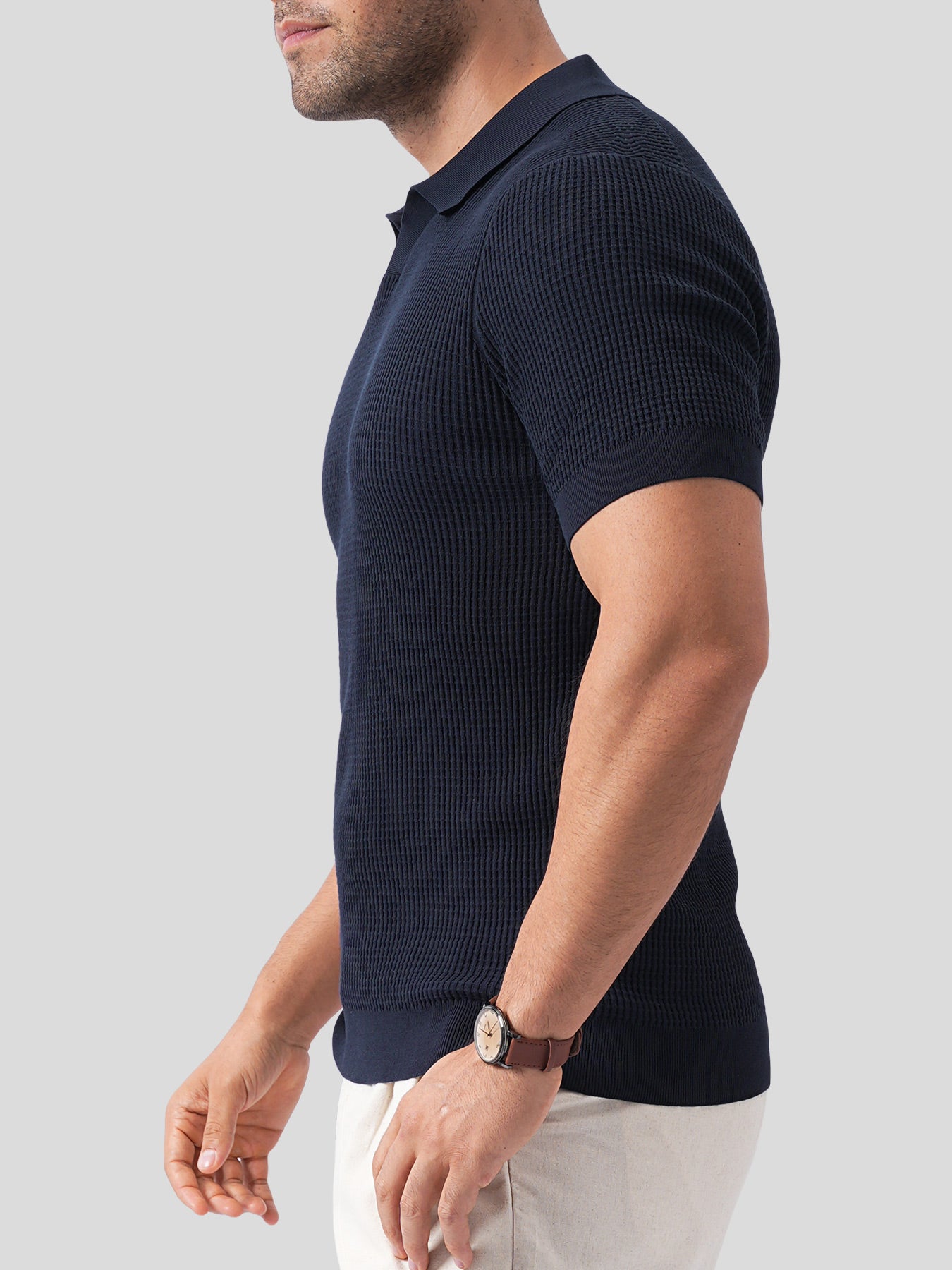 FlexKnit Active Knitted Buttonless Polo