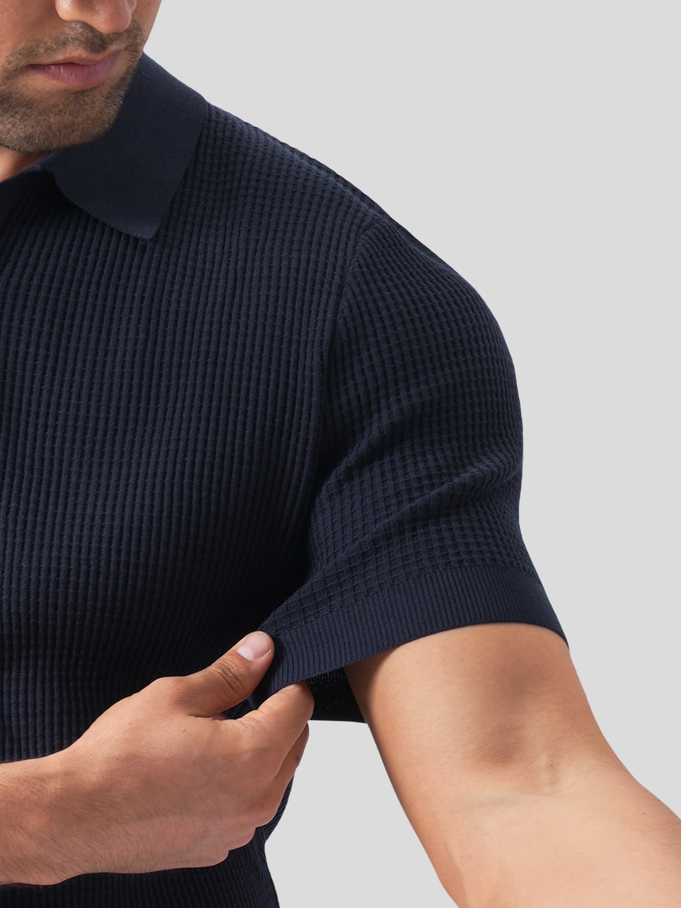 FlexKnit Active Knitted Buttonless Polo