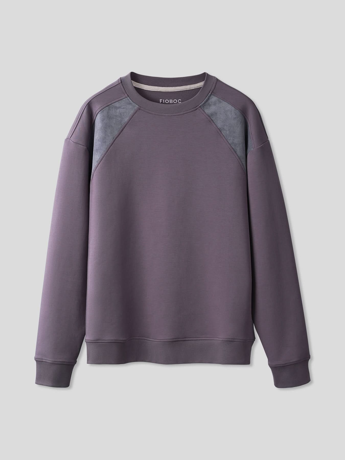 Cozyspacer Suedepatch Sweatshirt And Wide Leg Pants Set