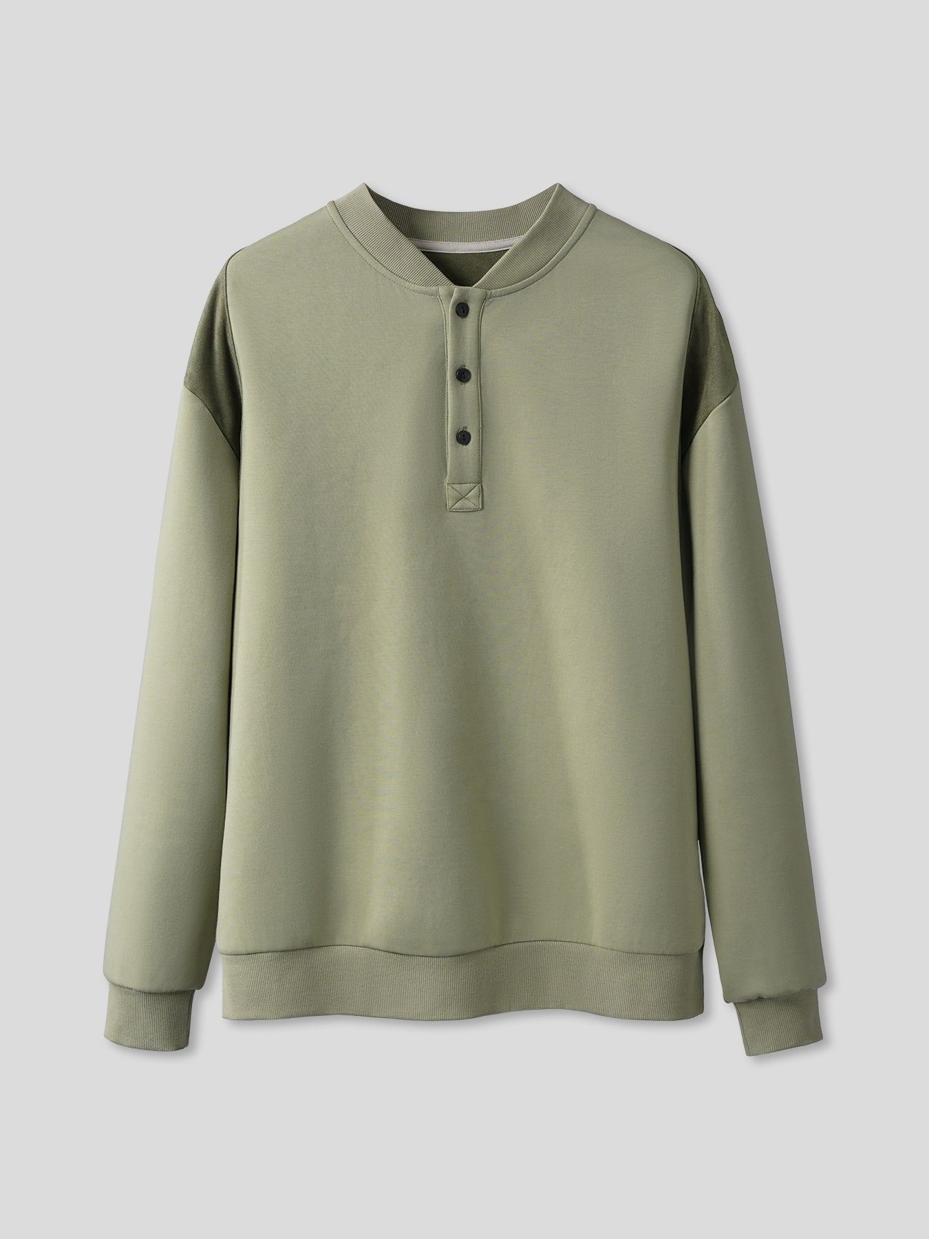 CozySpacer SuedePatch Button Sweatshirt