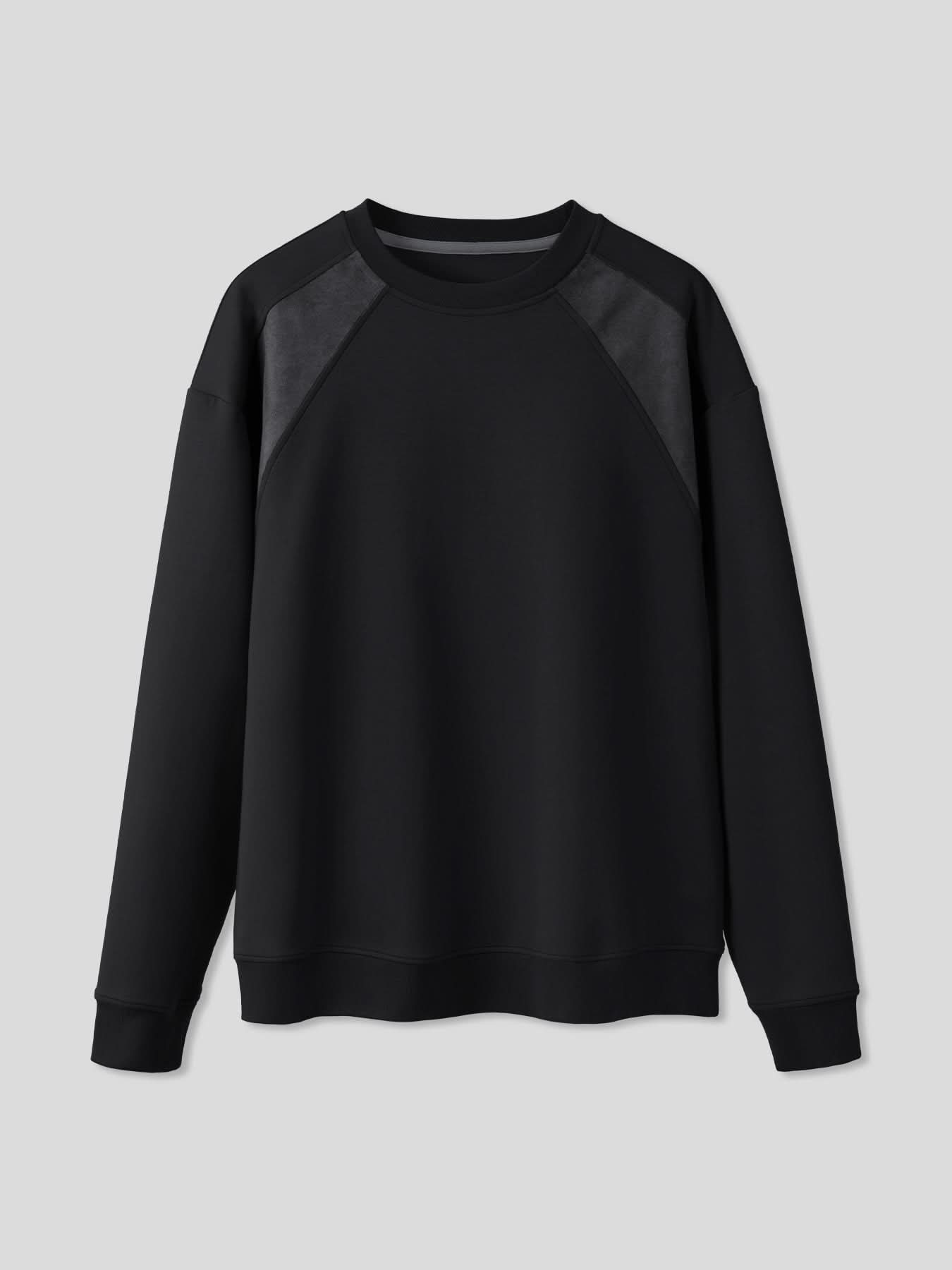 Cozyspacer Suedepatch Sweatshirt And Wide Leg Pants Set