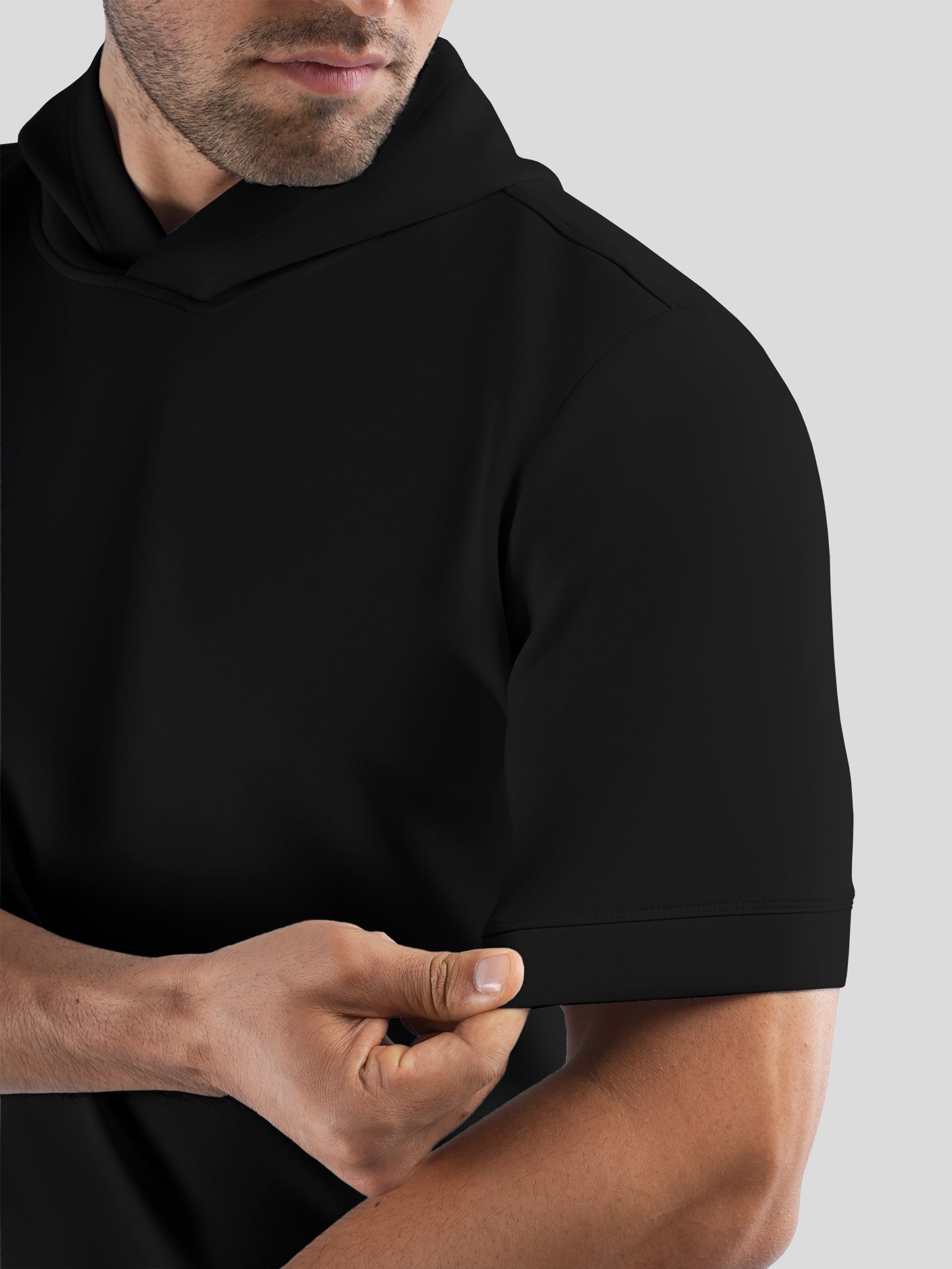 Modal Blend Short Sleeve Hoodie