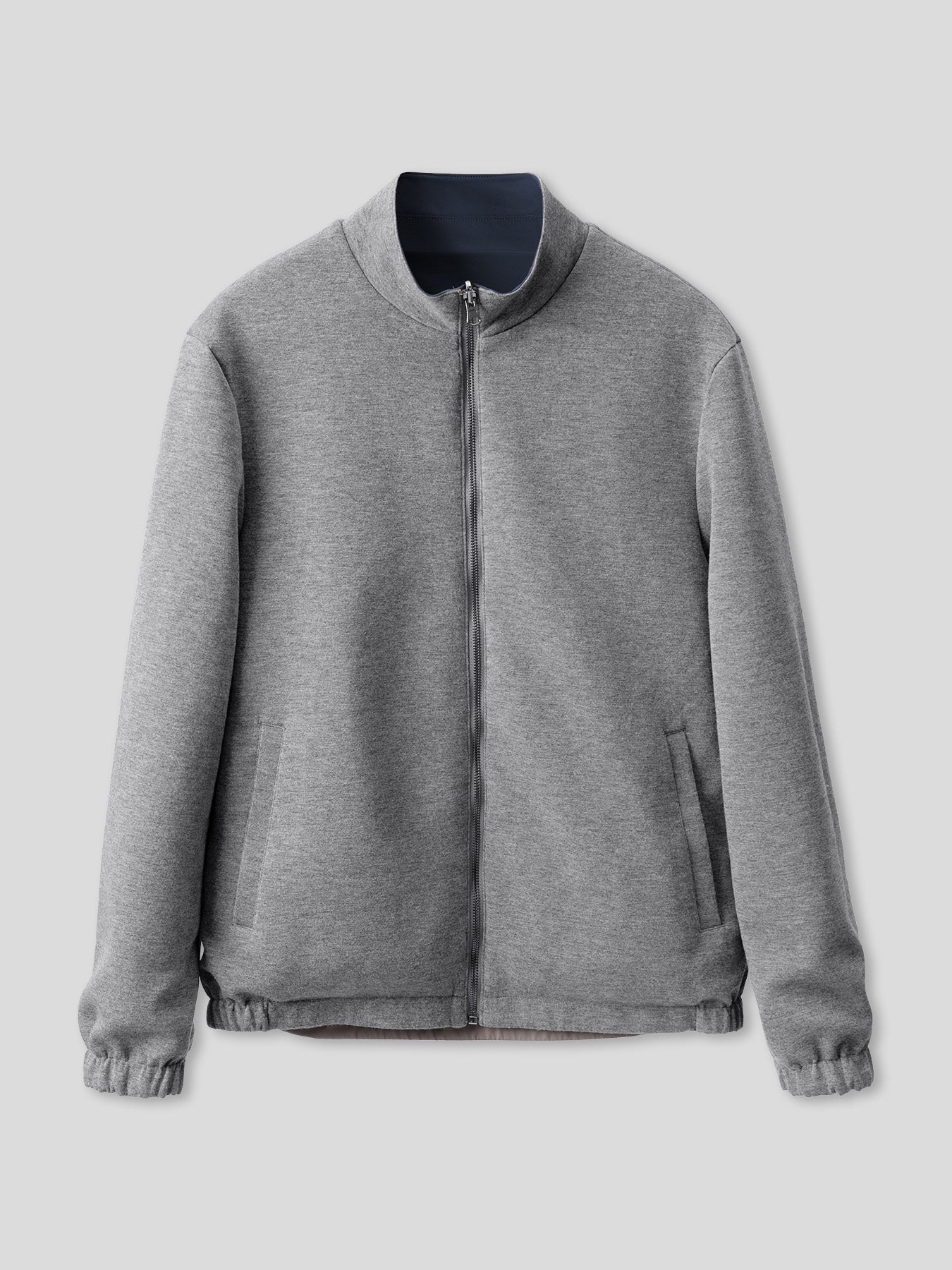 Reversible Windproof Half High Collar Zip Jacket