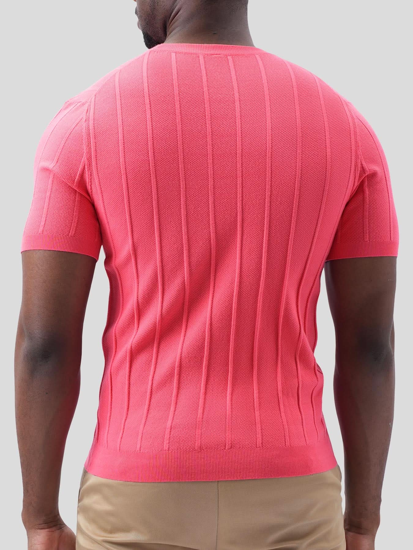 GentleKnit Breathable Striped Short Sleeve Knitted T-Shirt