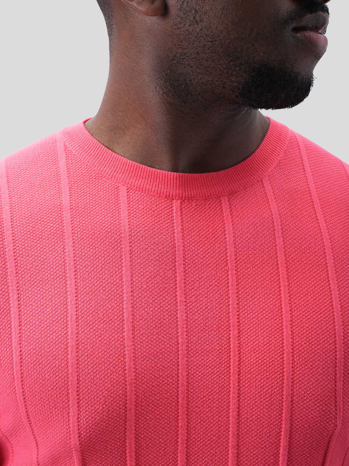 GentleKnit Breathable Striped Short Sleeve Knitted T-Shirt