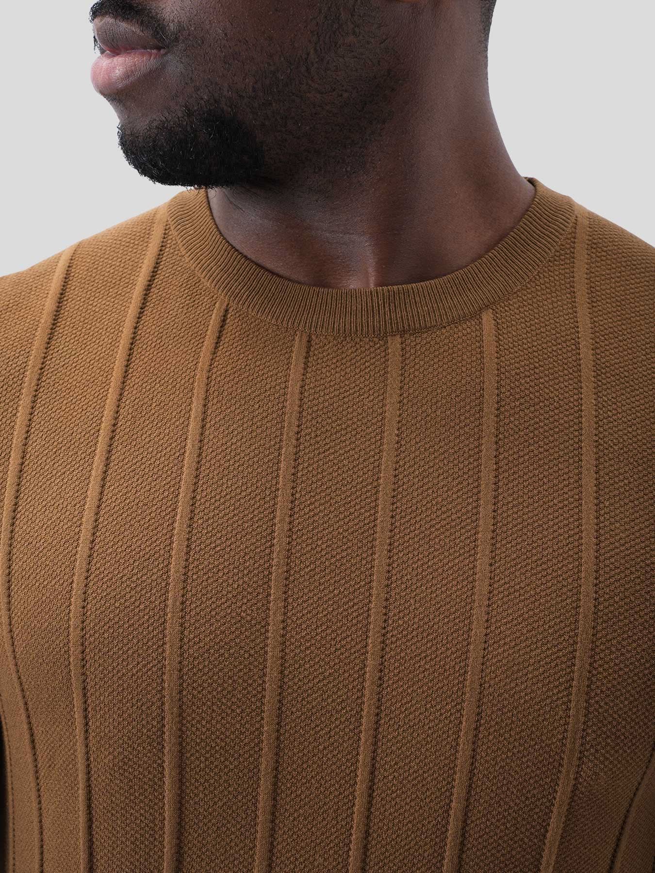 GentleKnit Breathable Striped Short Sleeve Knitted T-Shirt