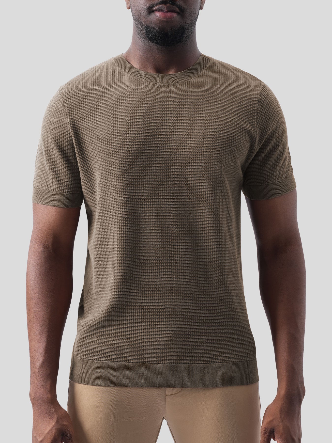 GentleKnit Honeycomb Short Sleeve Knitted T-Shirt