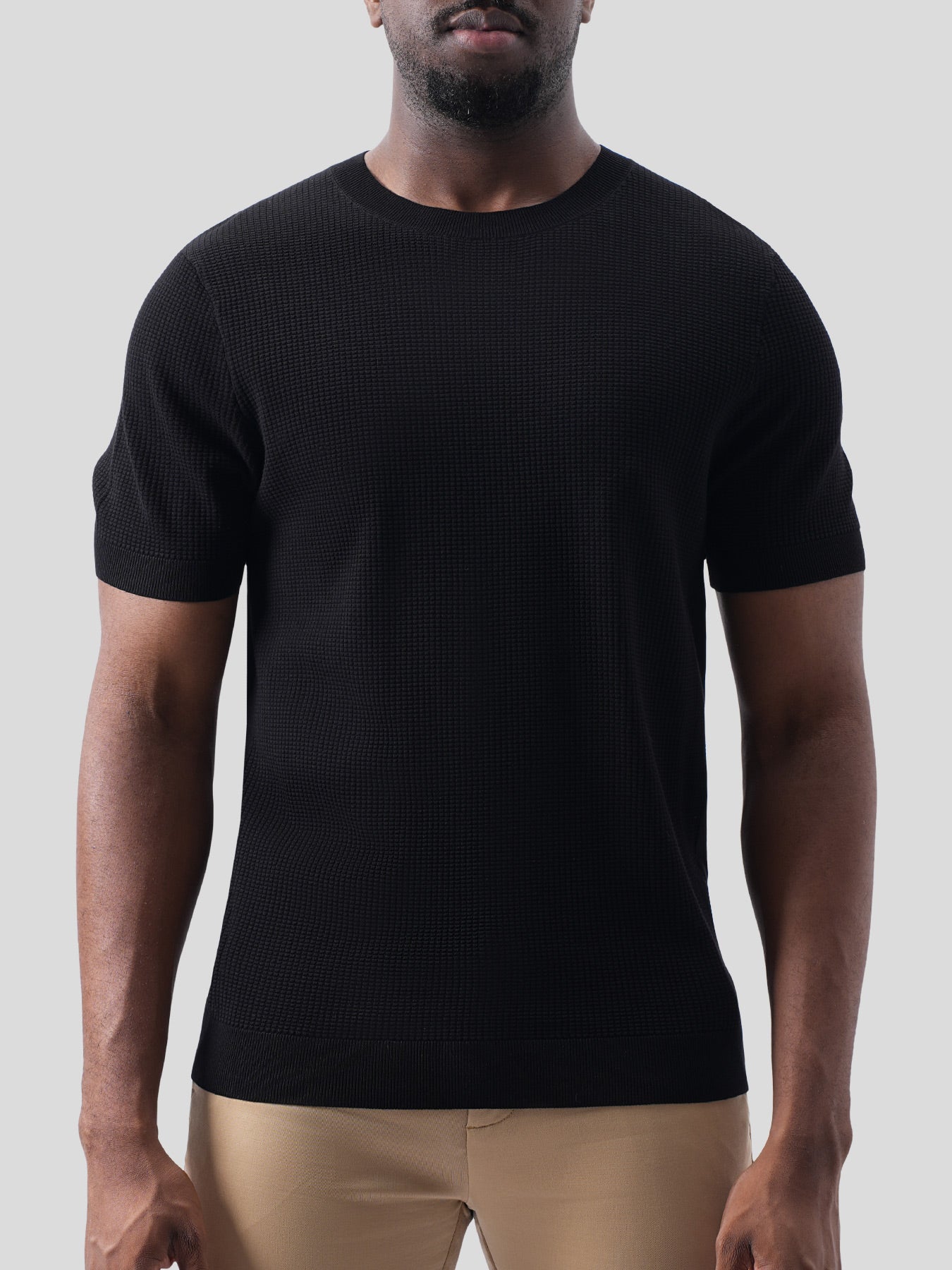 GentleKnit Honeycomb Short Sleeve Knitted T-Shirt