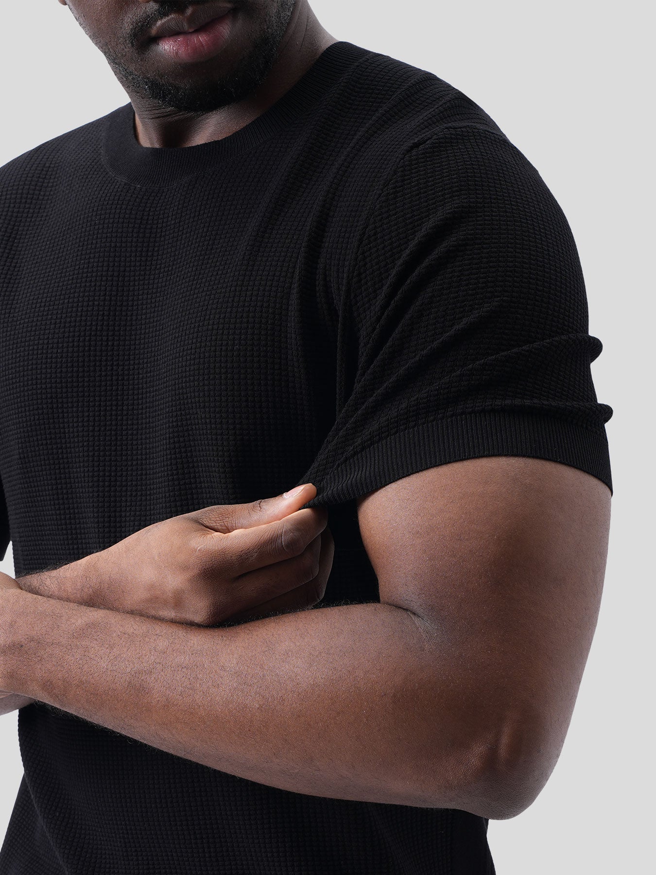 GentleKnit Honeycomb Short Sleeve Knitted T-Shirt