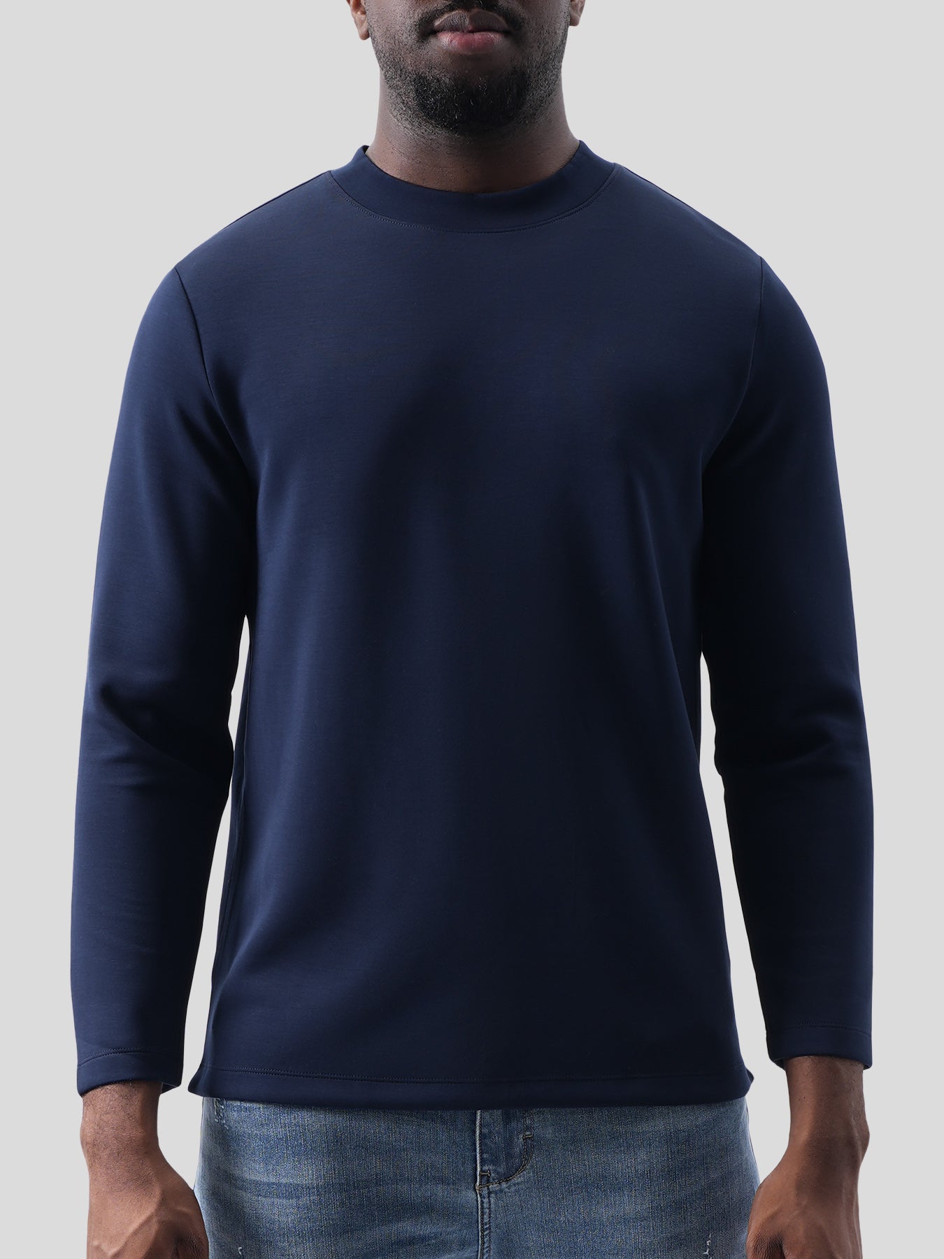 Modal Blend Elbow Patch Long Sleeve Tee:Classic Fit