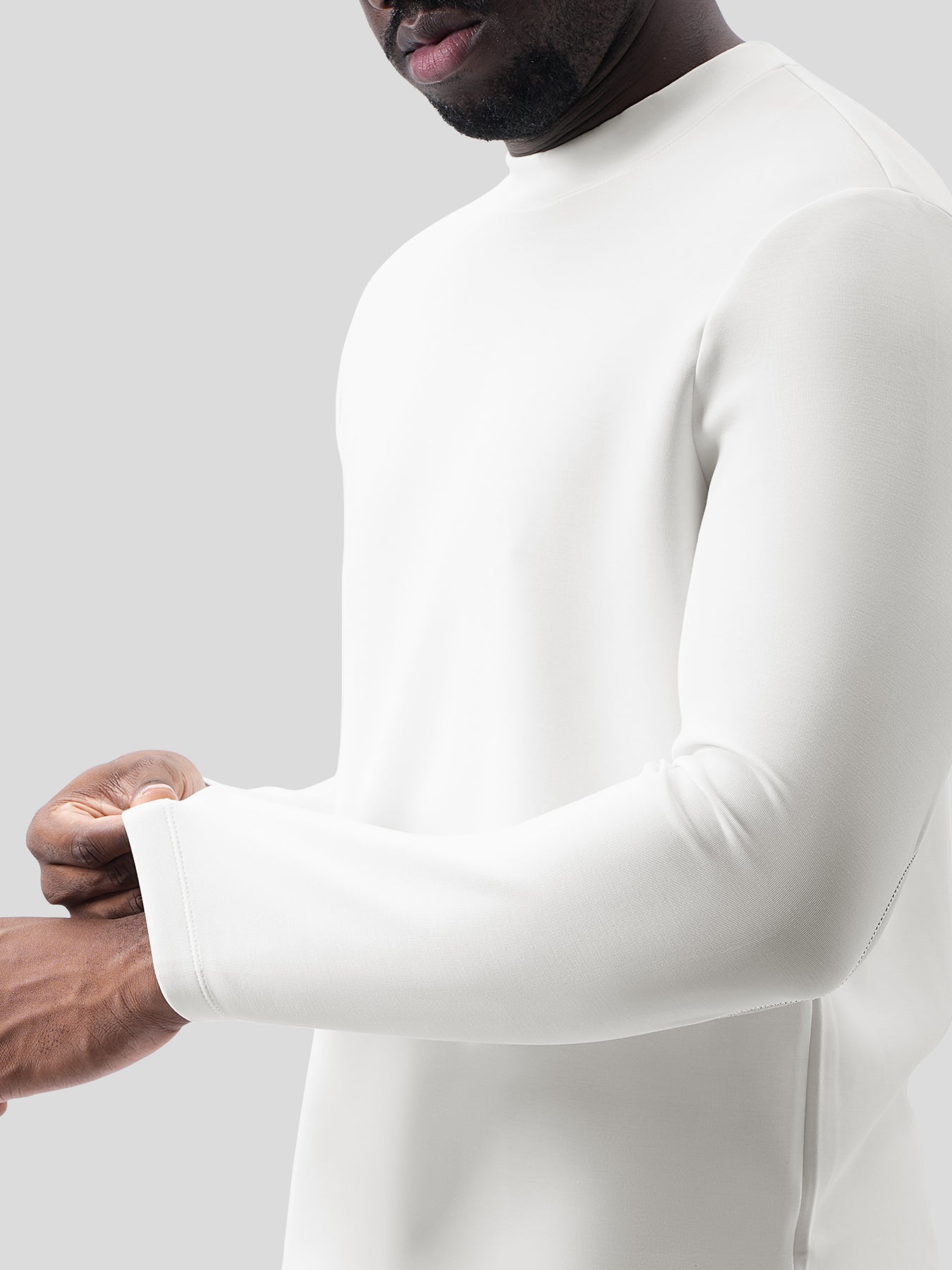Modal Blend Elbow Patch Long Sleeve Tee:Classic Fit