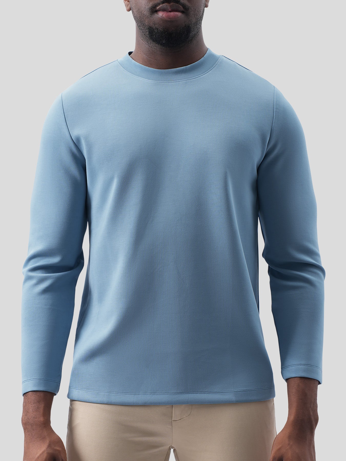Modal Blend Elbow Patch Long Sleeve Tee:Classic Fit