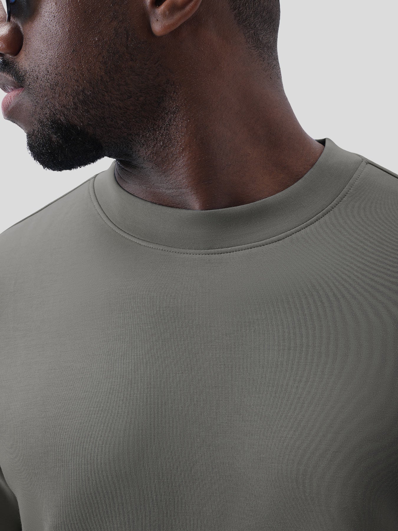 Modal Blend Elbow Patch Long Sleeve Tee:Classic Fit