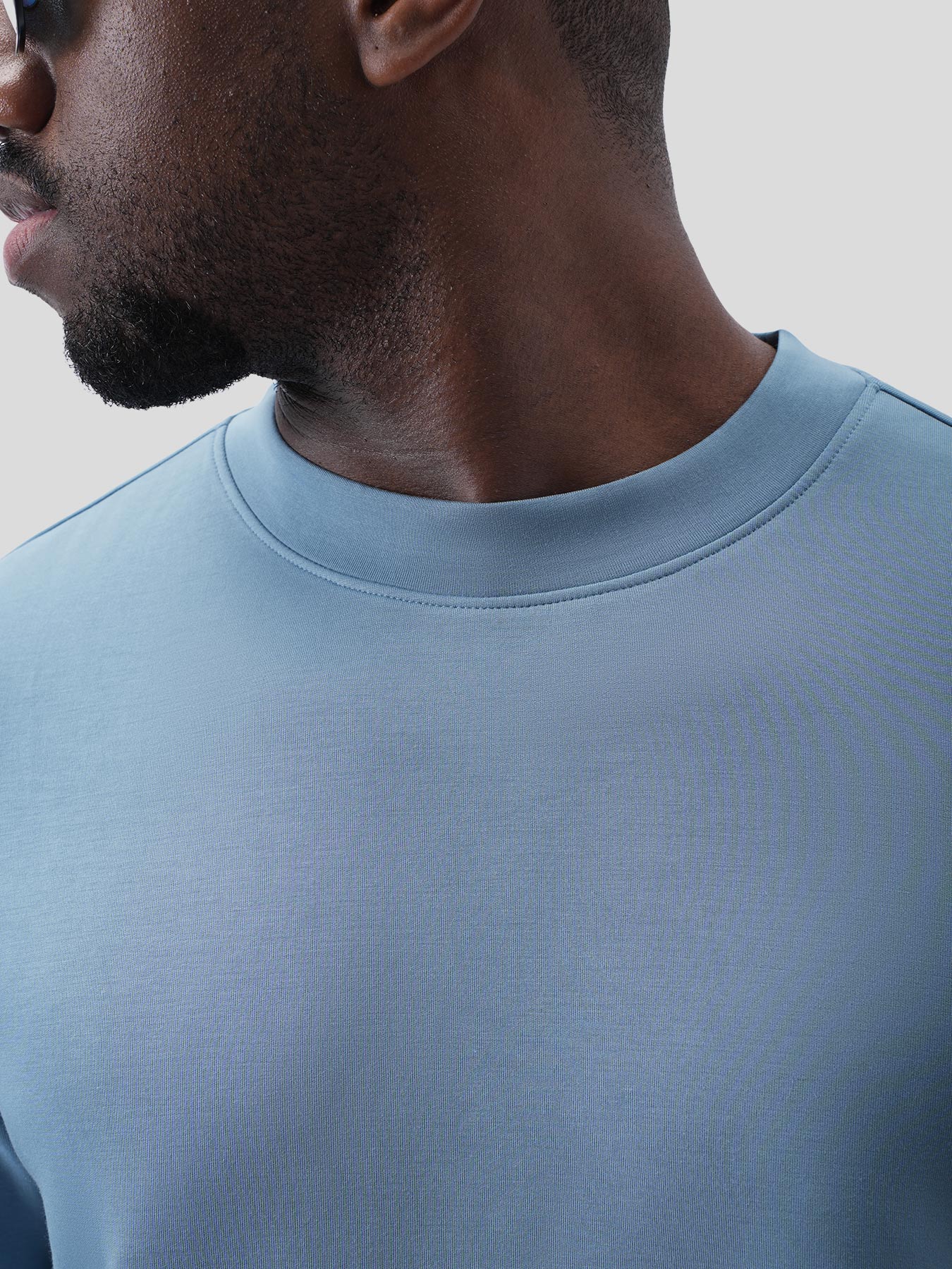 Modal Blend Elbow Patch Long Sleeve Tee:Classic Fit