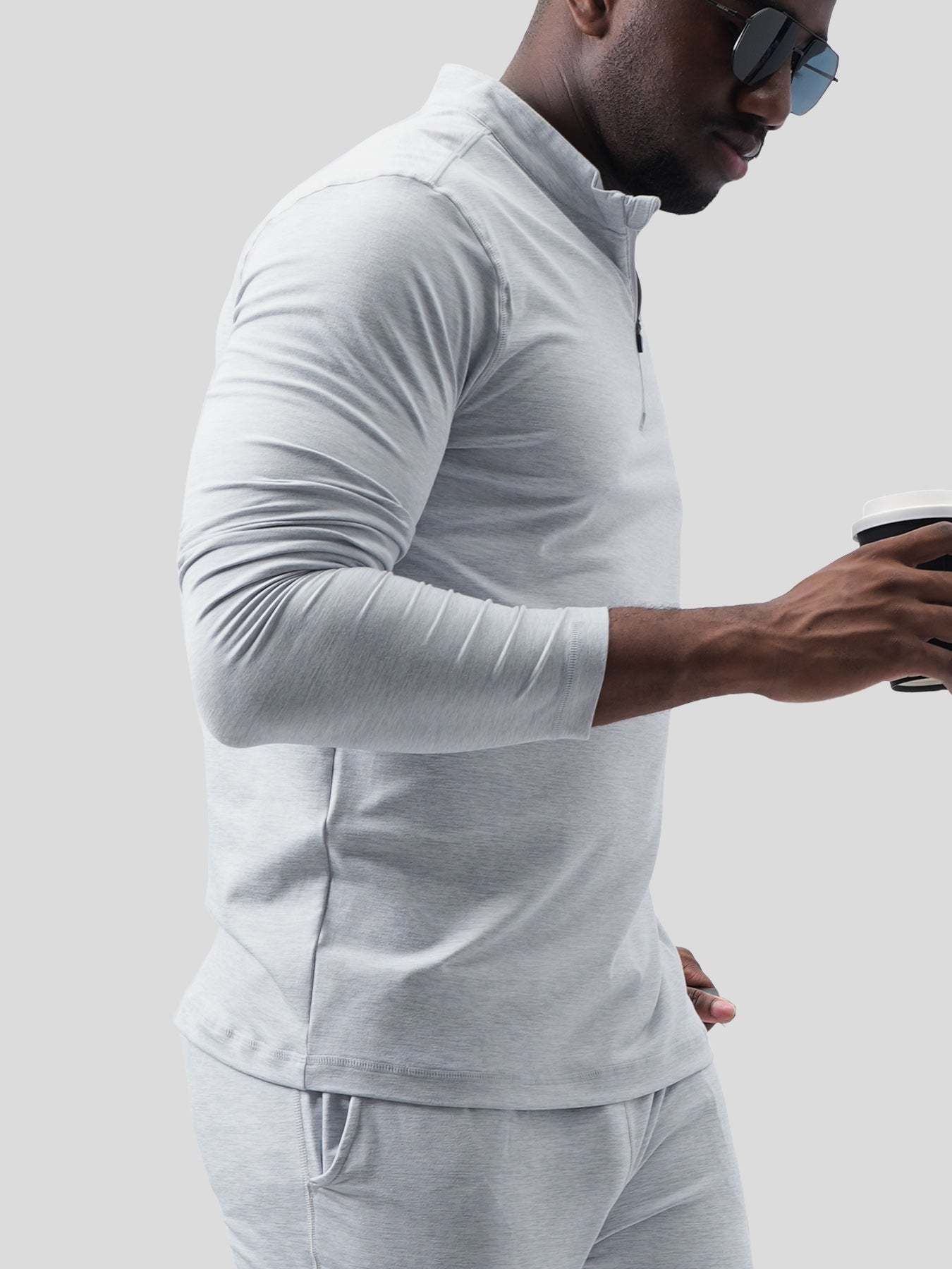 Velou Half Zip Long Sleeve Tee
