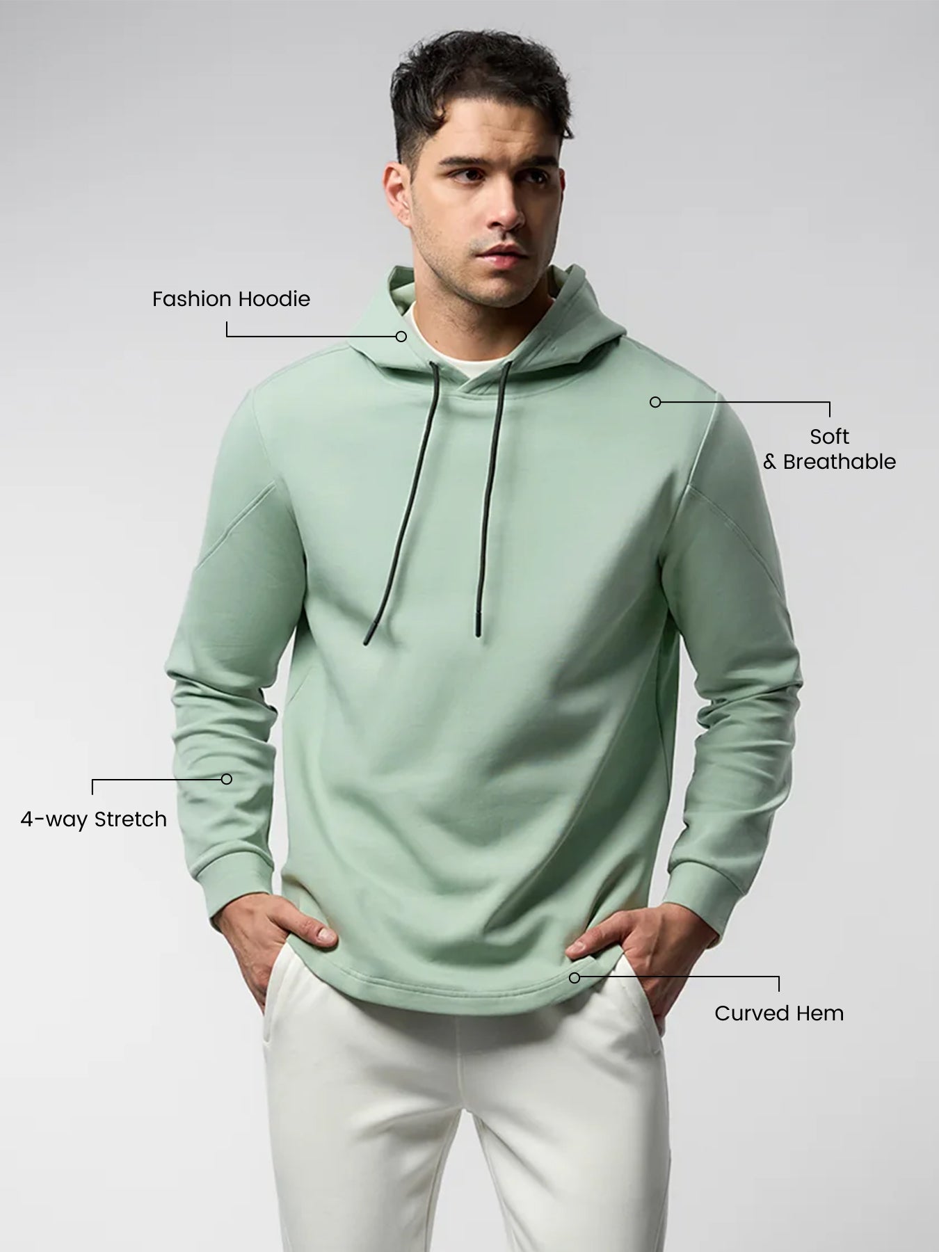 CozySpacer Curve Hem Hoodie