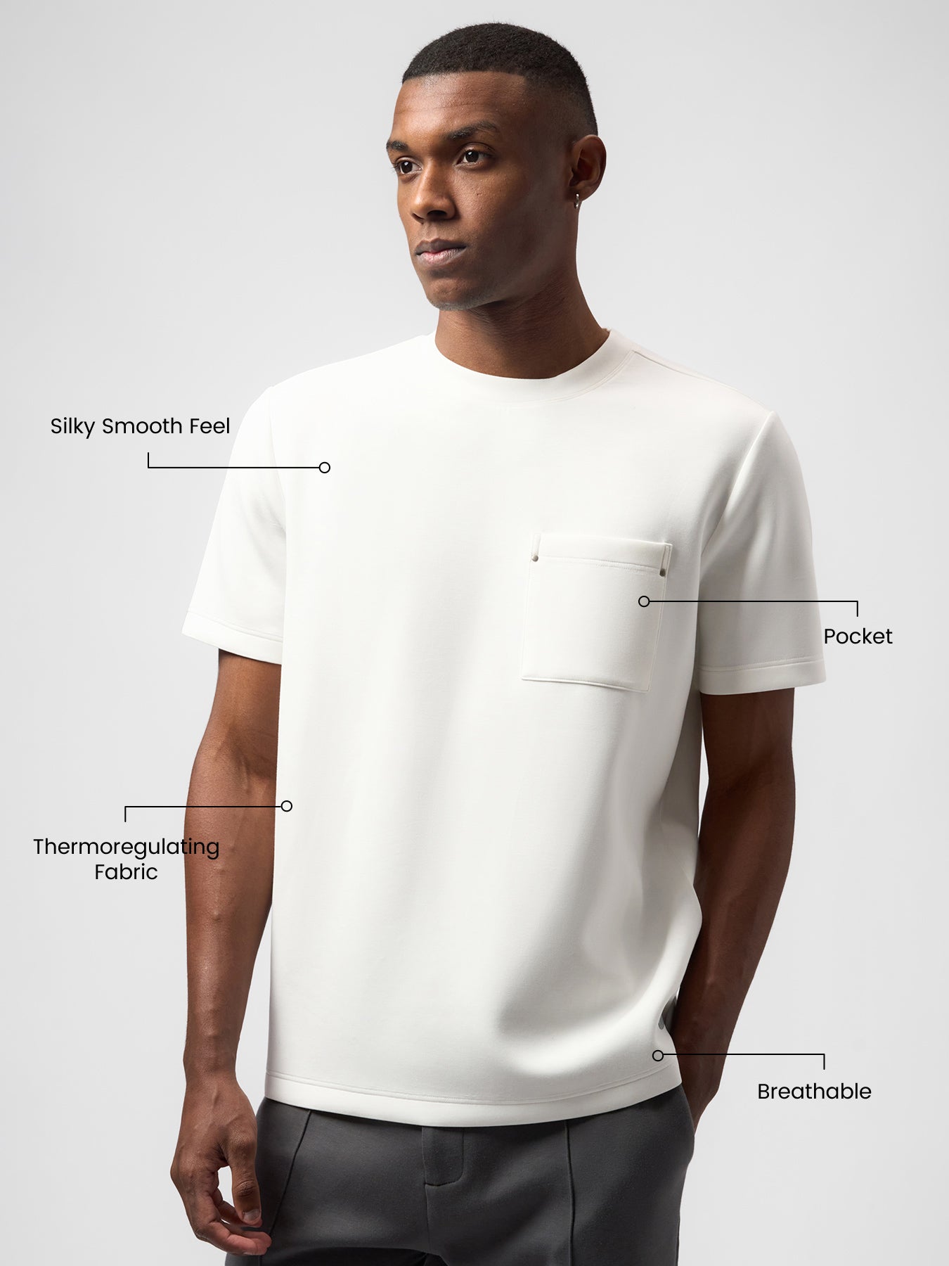 Modal Blend Pocket Tee And Cozyapscer Straight Leg Pant Set