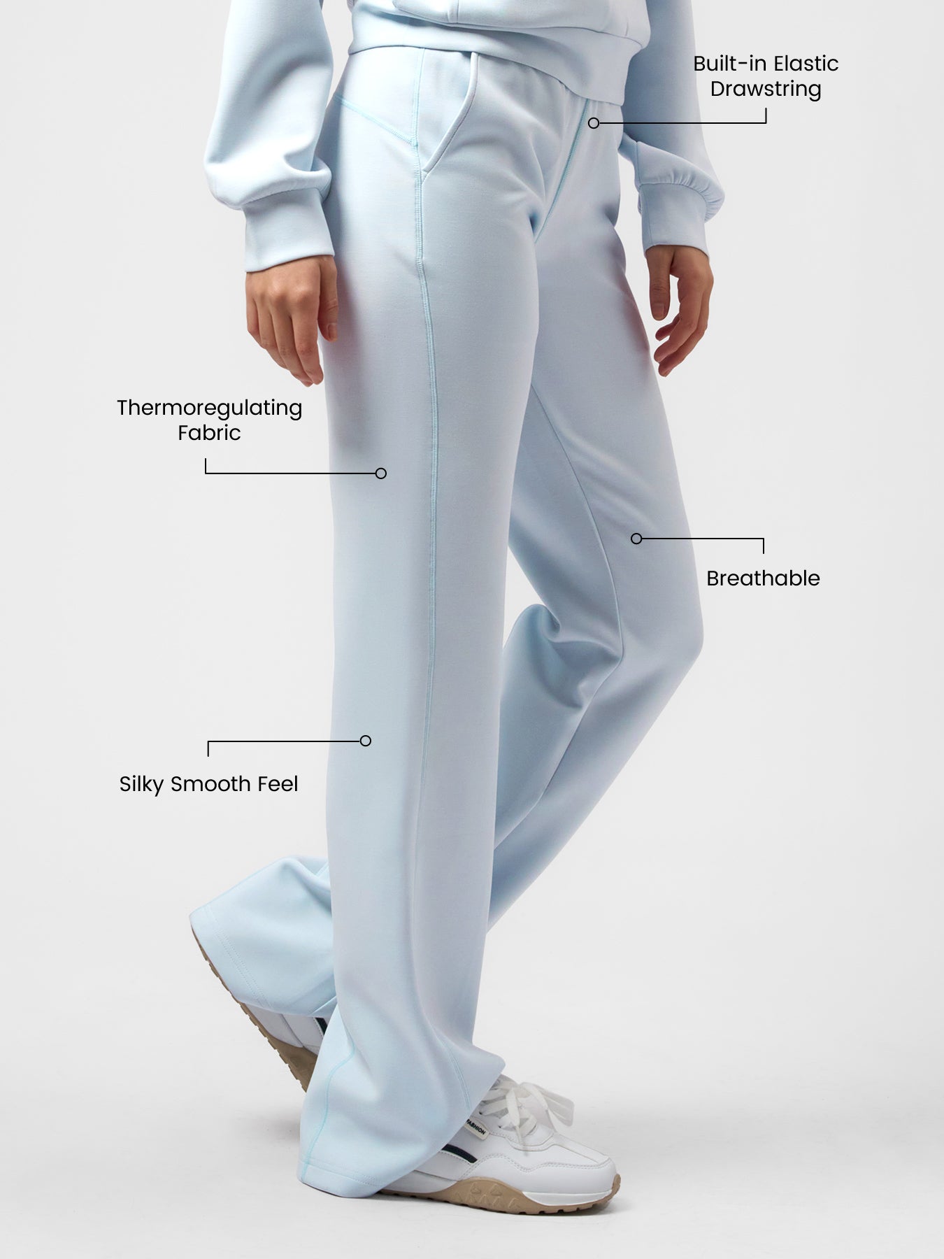 Modal Blend Drawstring Flare Pants