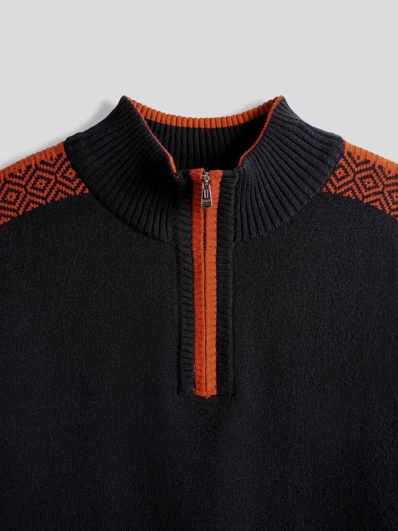GentleKnit Half-Zip Contrast Color Sweater