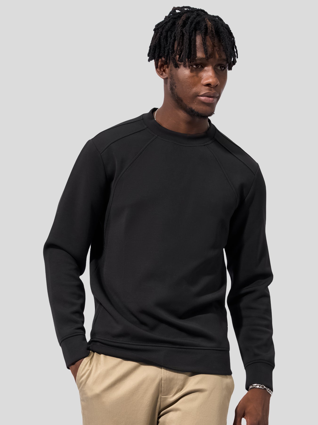 Modal Blend Fall Panel Sweatshirt Wrinkle Resistant Daily Wear