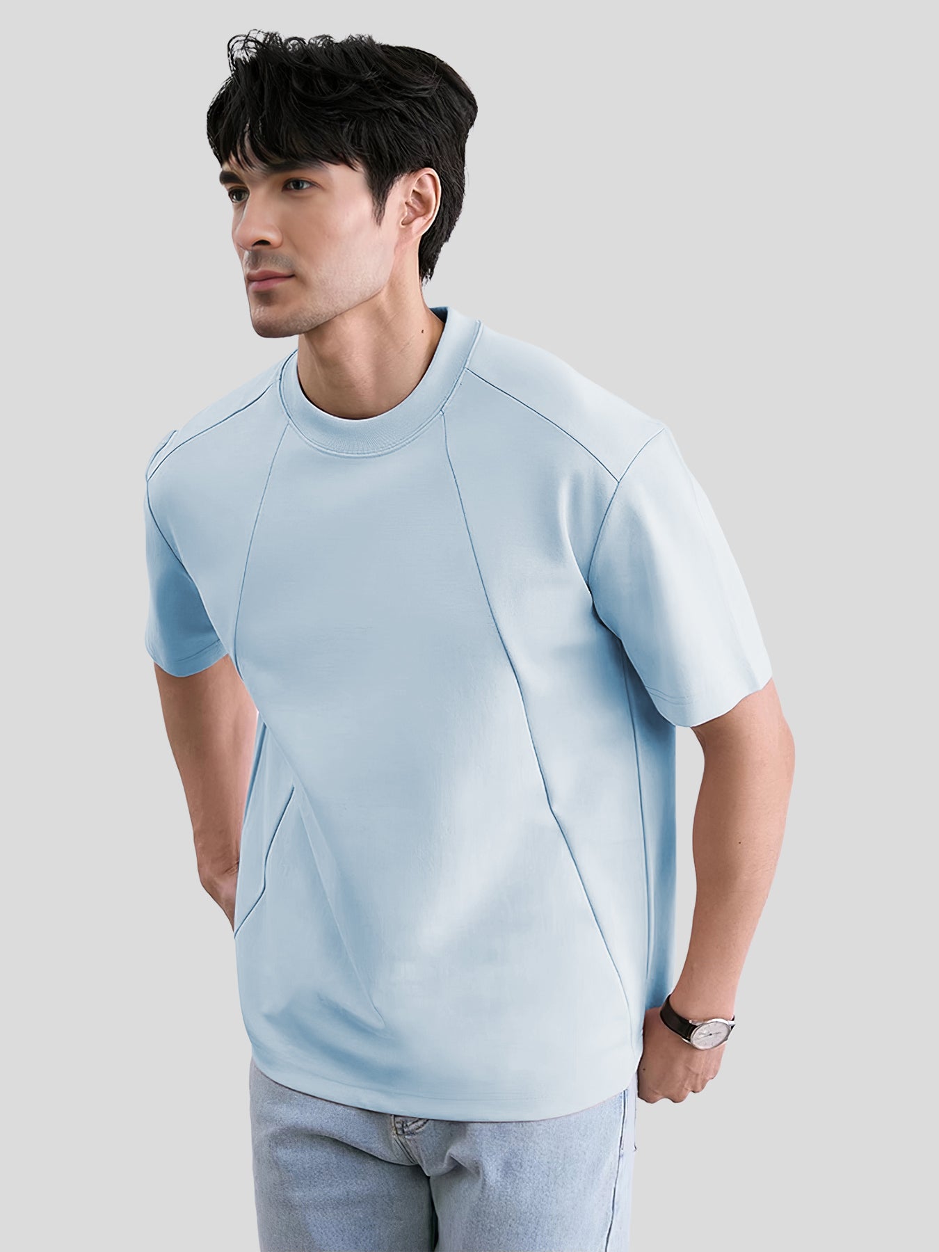 Modal Blend Panelled Short Sleeve Tee