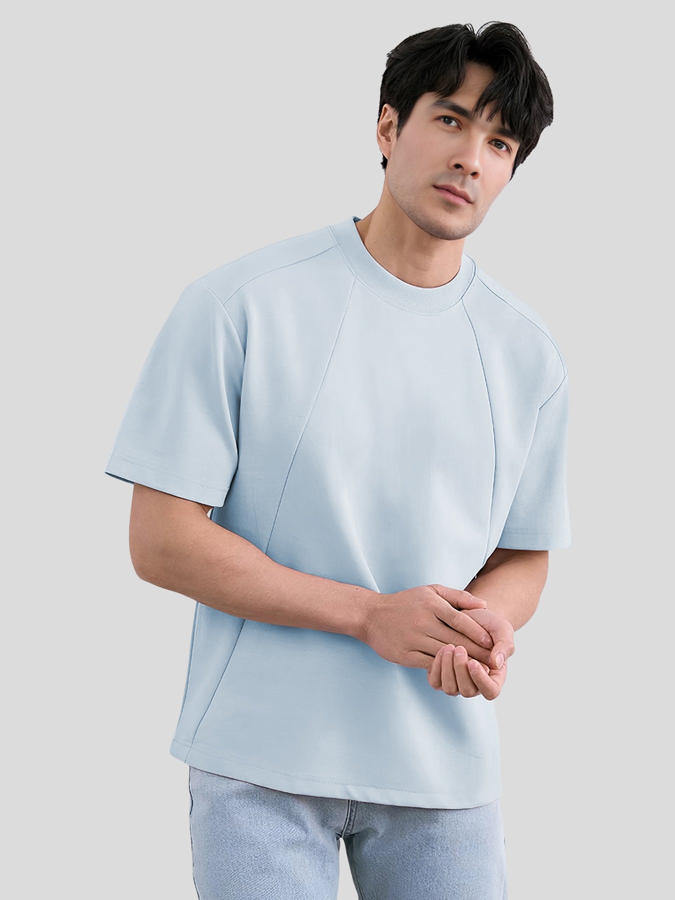 Modal Blend Panelled Short Sleeve Tee