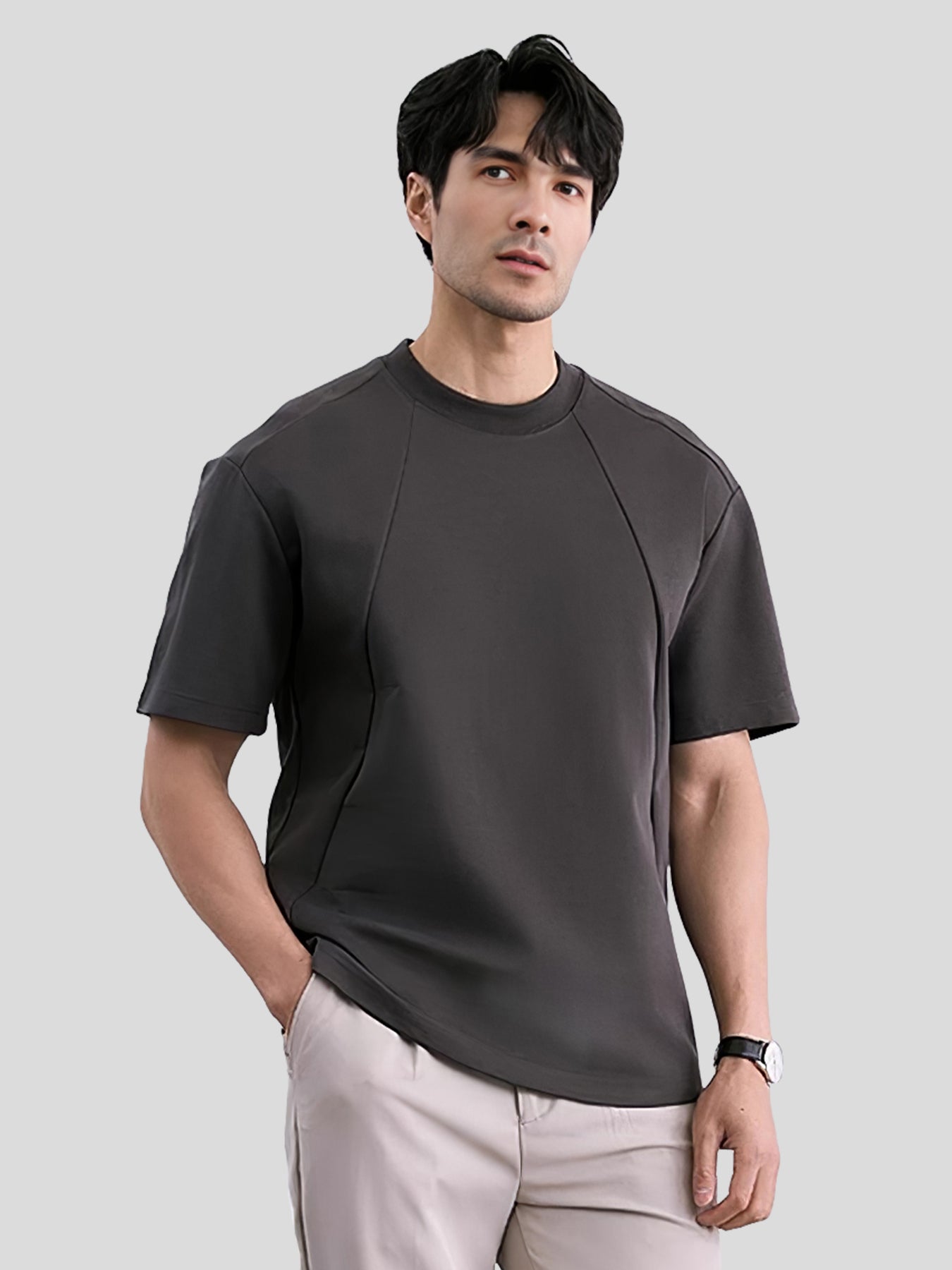 Modal Blend Panelled Short Sleeve Tee