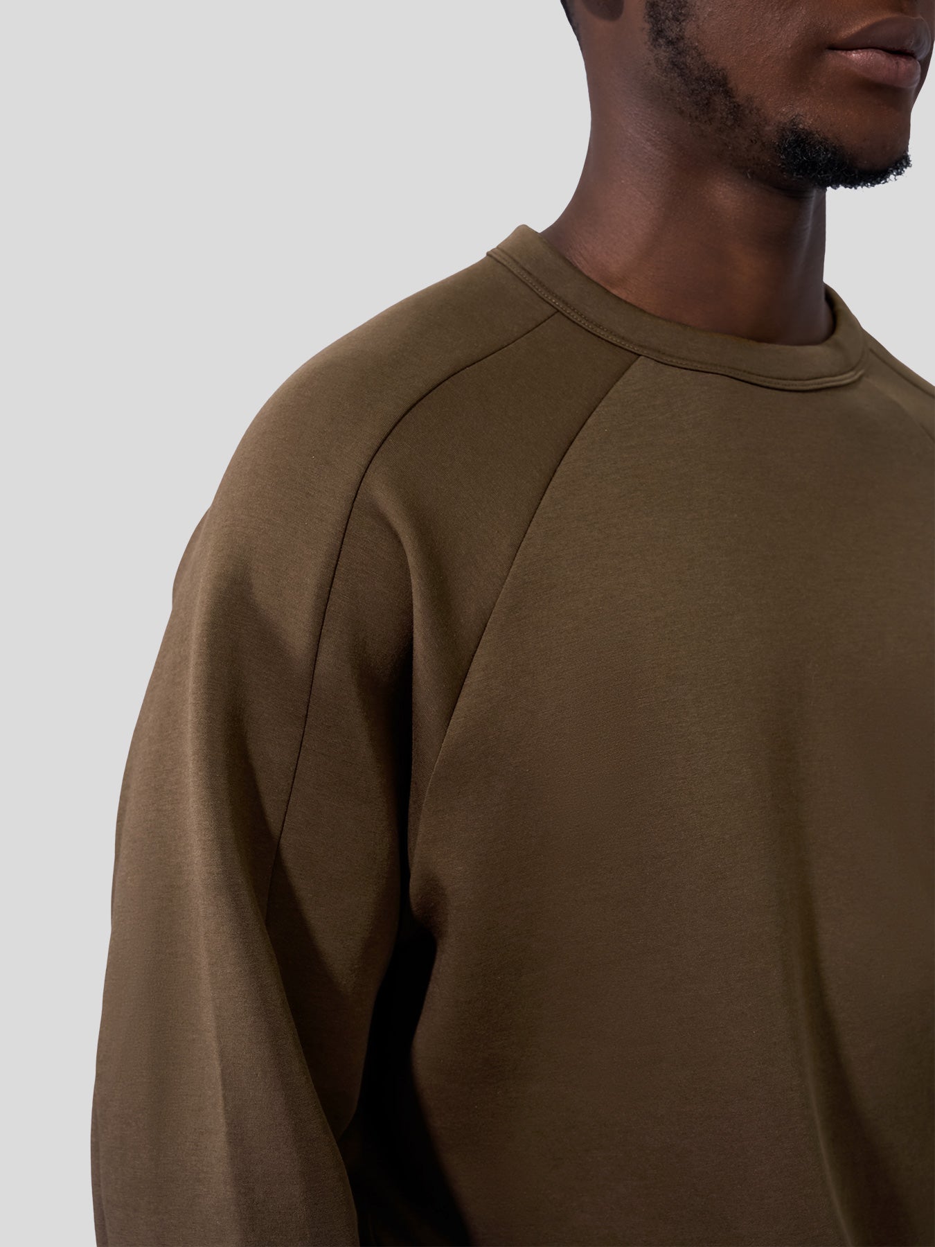 Modal Blend Raglan Sweatshirt Soft Stretch Leisure