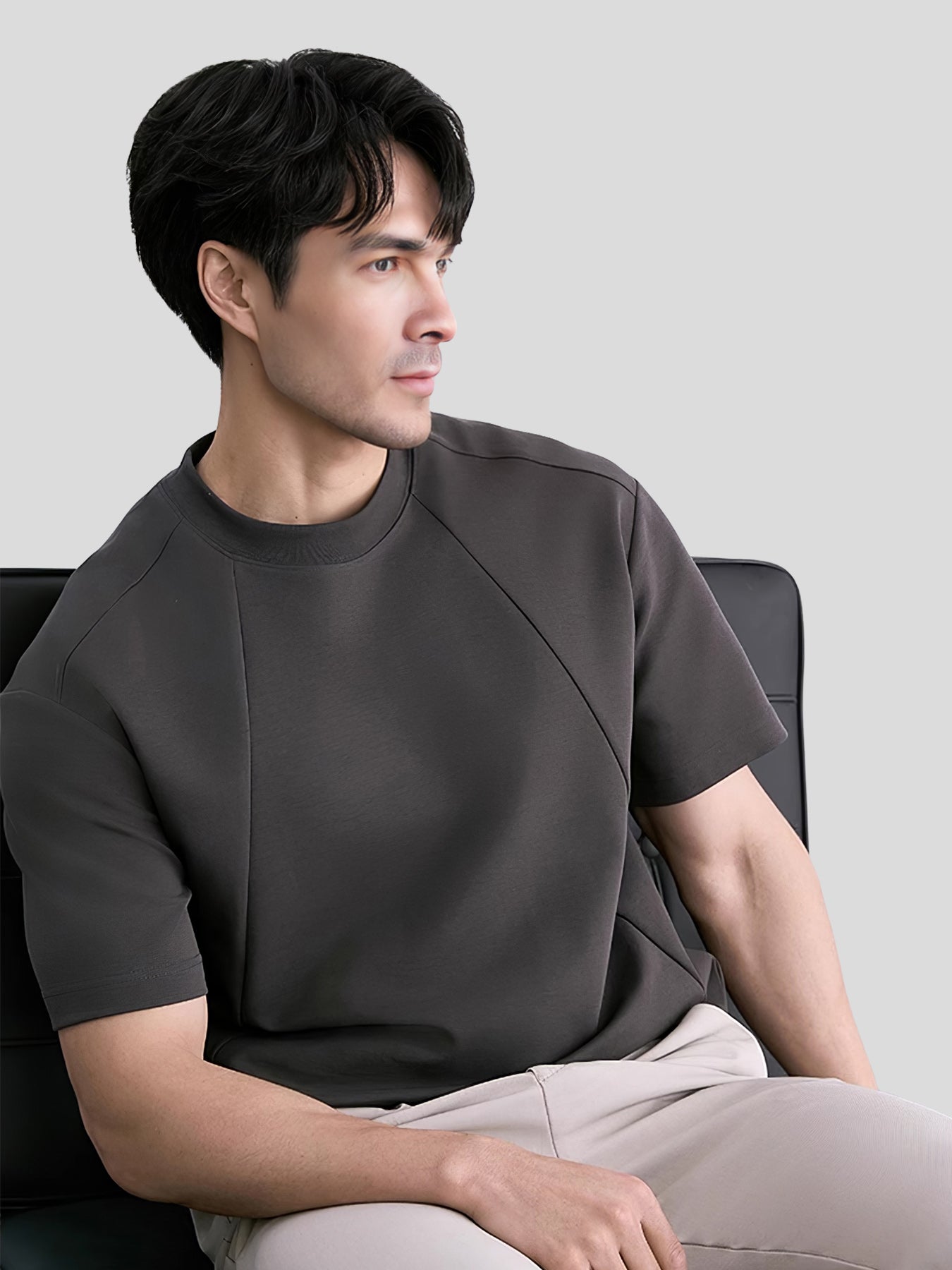 Modal Blend Panelled Short Sleeve Tee