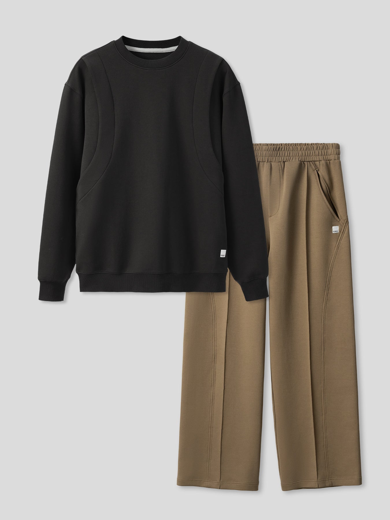 Cozyspacer Layered Sweatshirt And Wide Leg Pants Set