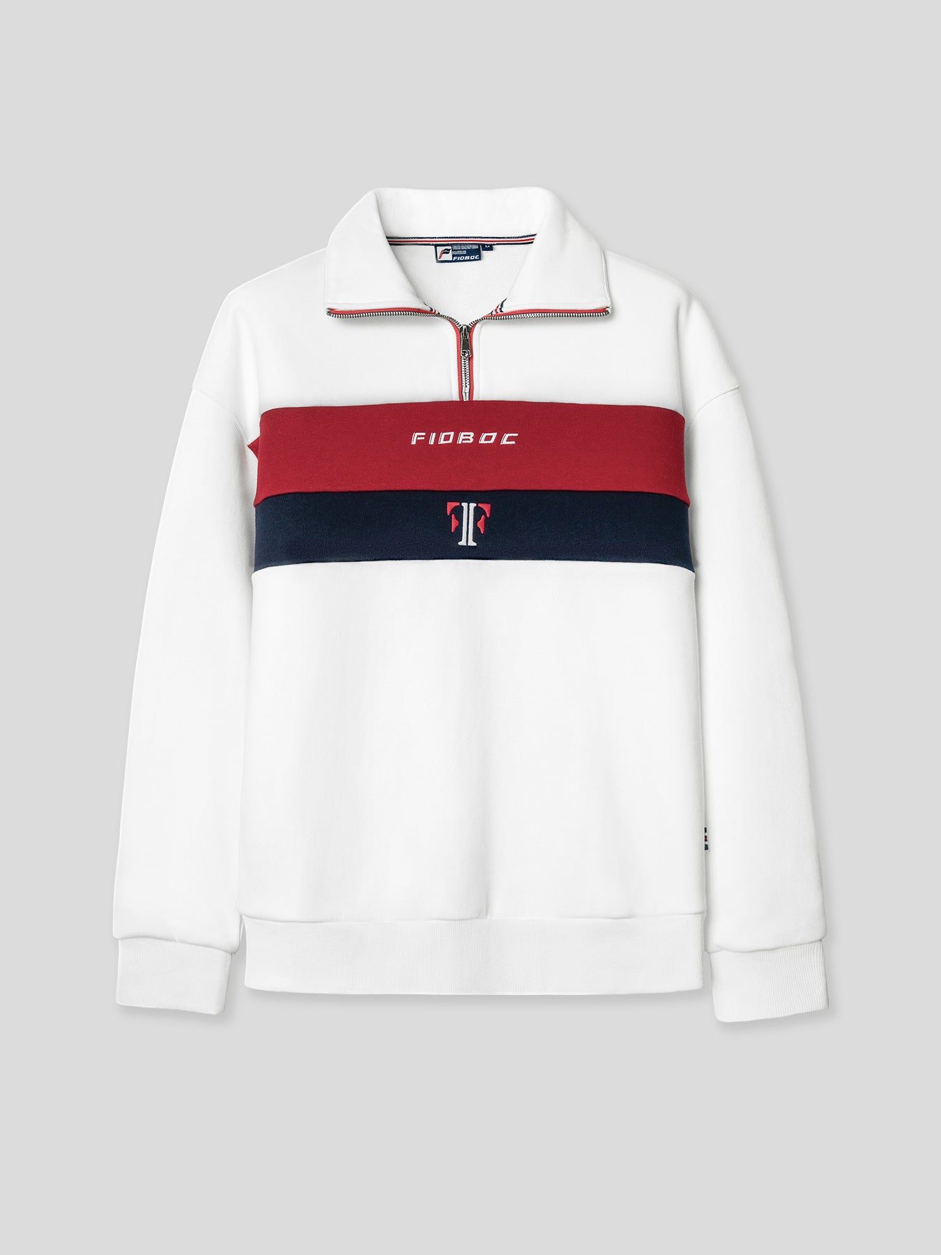 Color Block High Neck Half-Zip Sweatshirt