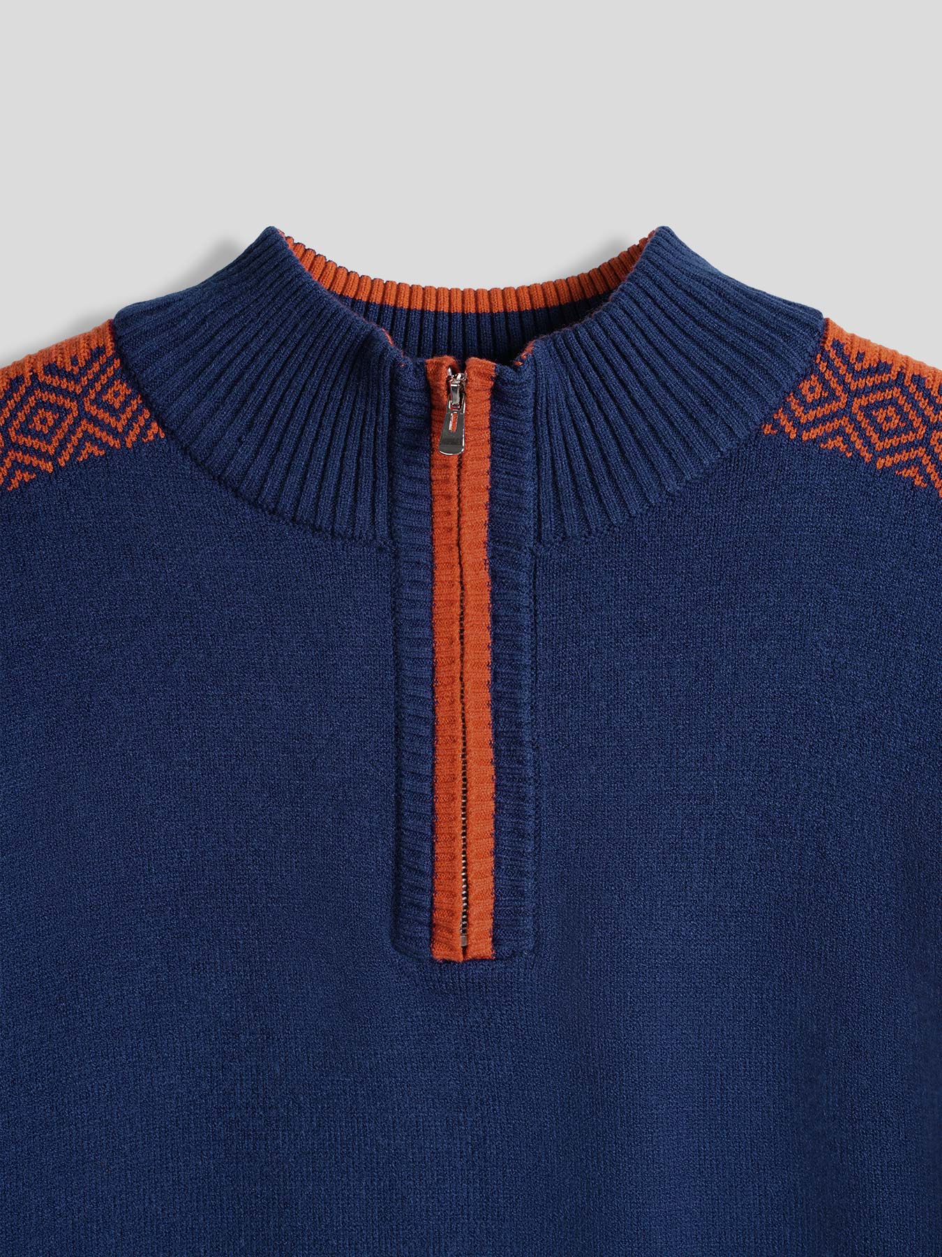 GentleKnit Half-Zip Contrast Color Sweater