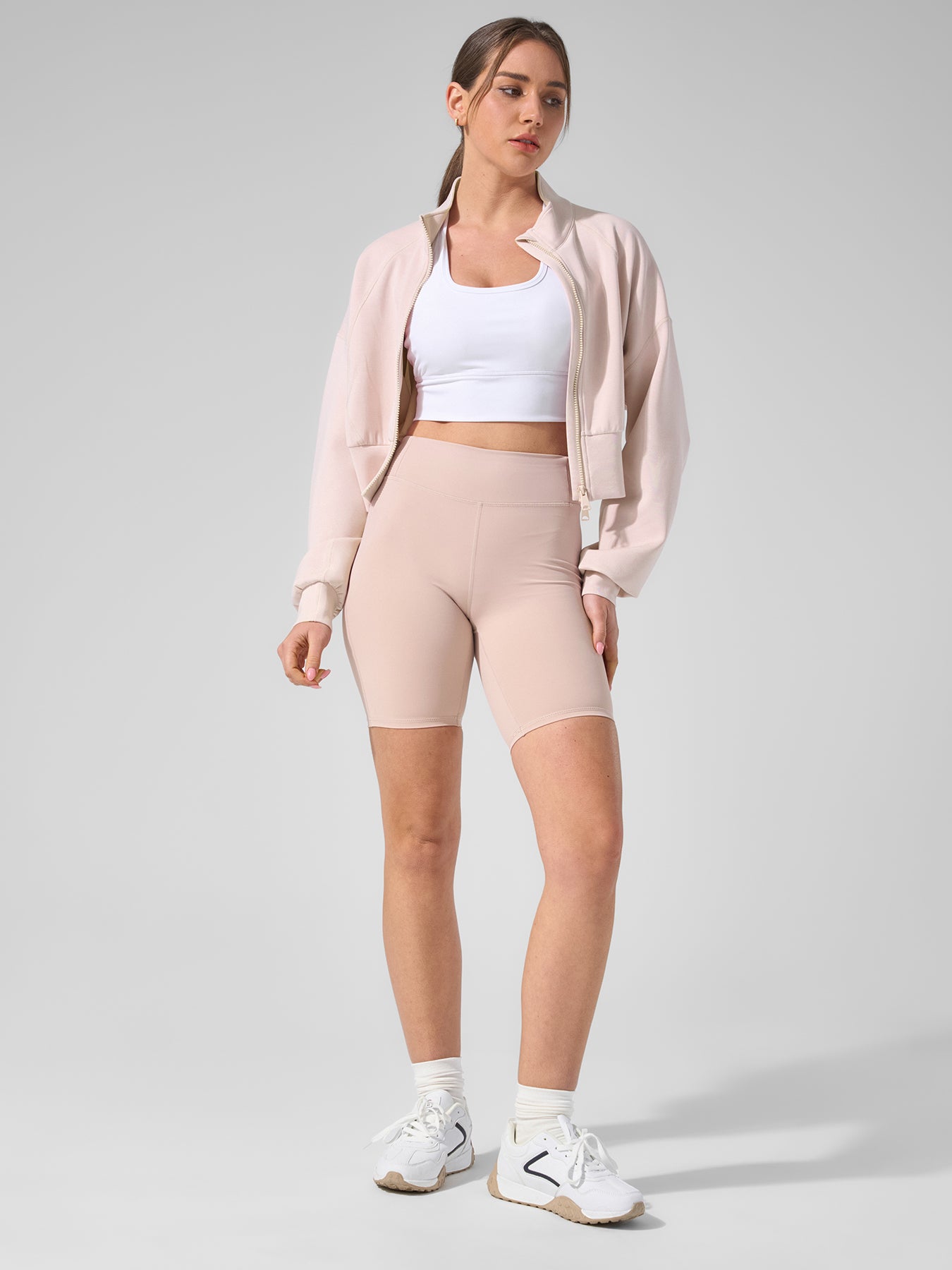 Smoothblend Tummy Control Shaping High-Waisted Short Leggings with Zip Pocket
