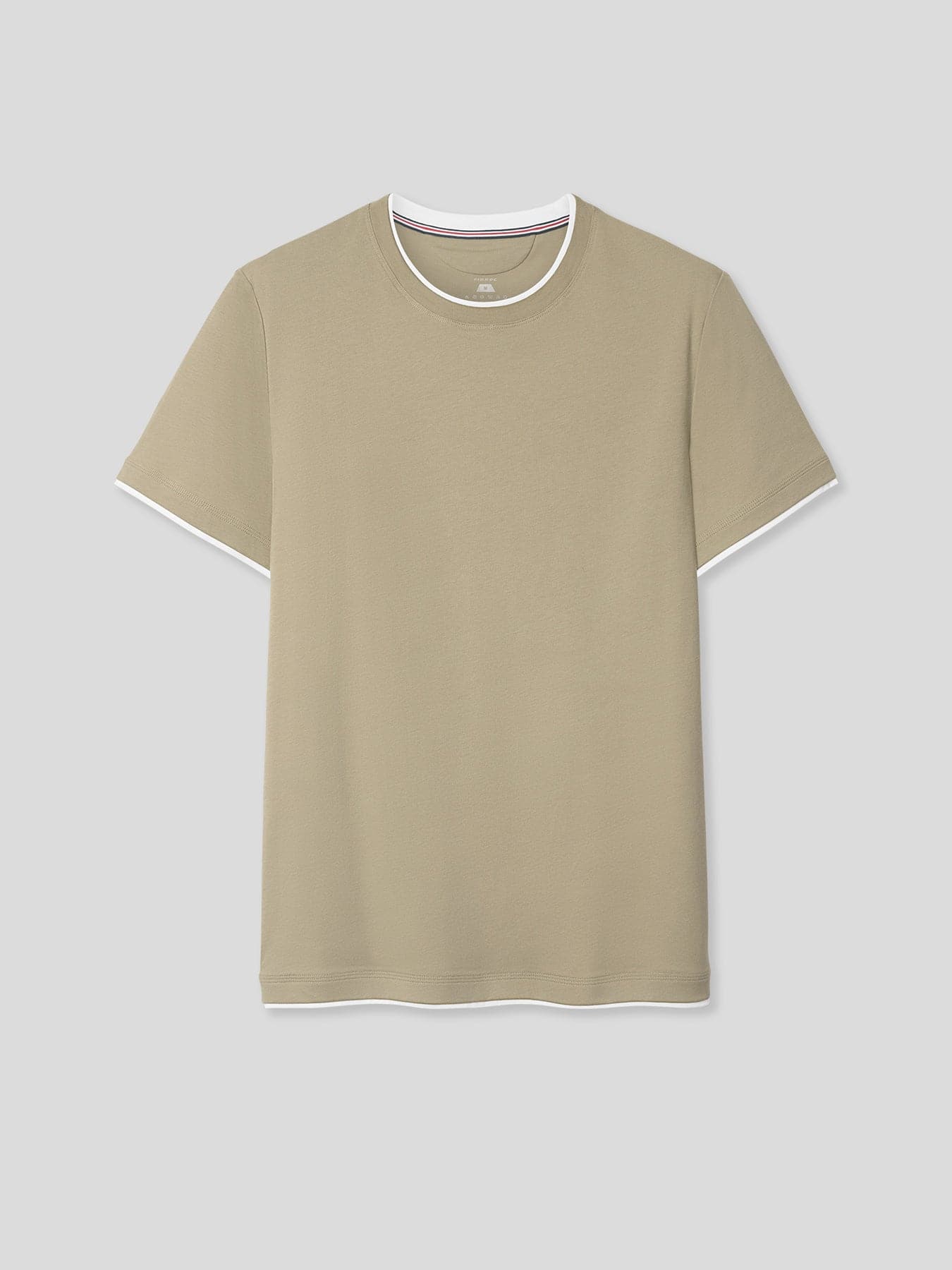 Khaki With White Double Layer Tee