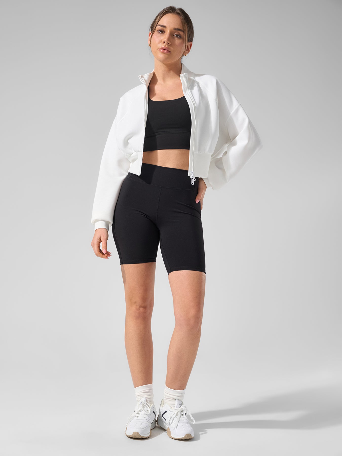 Smoothblend Tummy Control Shaping High-Waisted Short Leggings with Zip Pocket