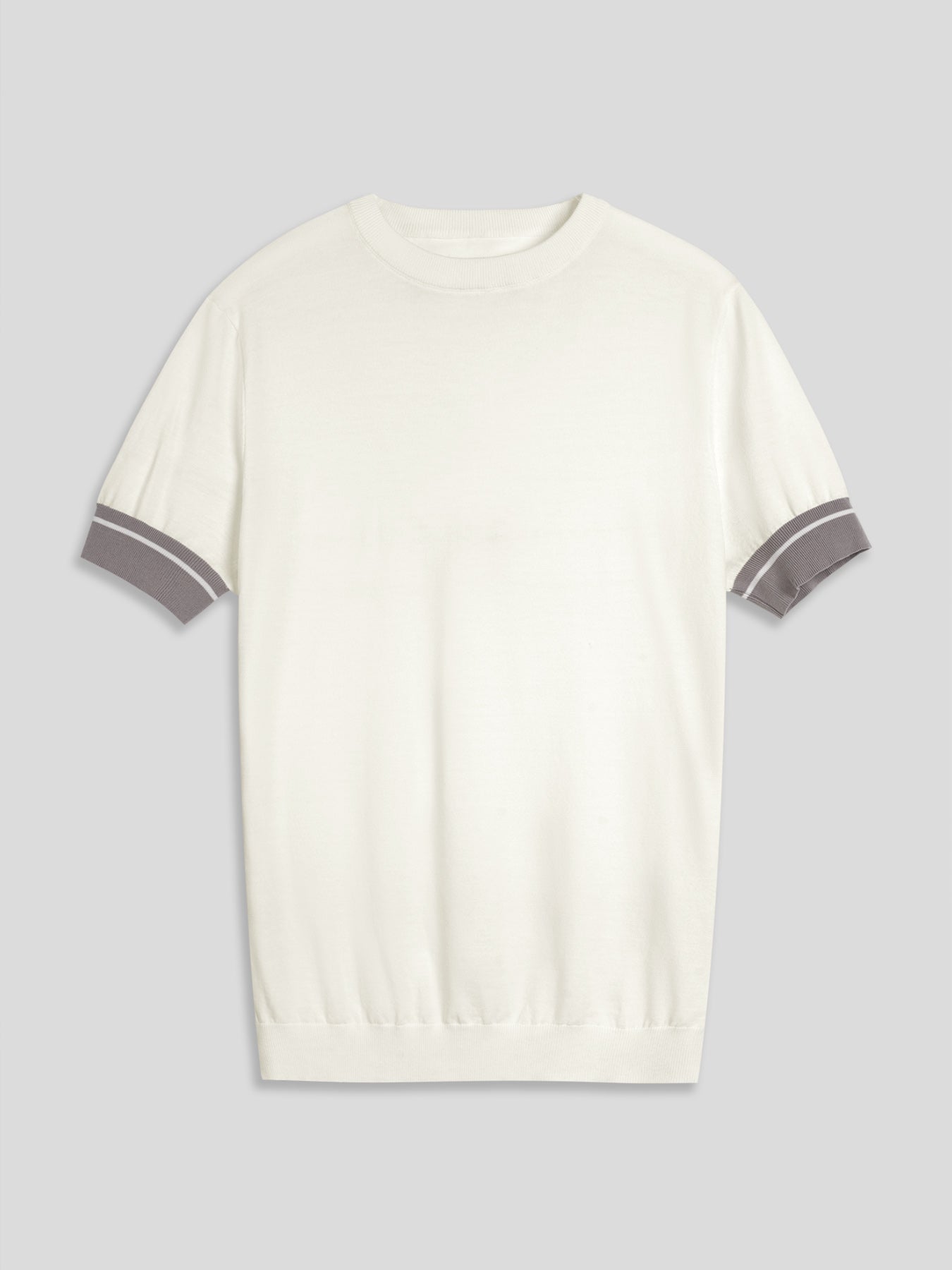 CoolKnit Color Blocked Cuffs Short Sleeve Knitted T-Shirt