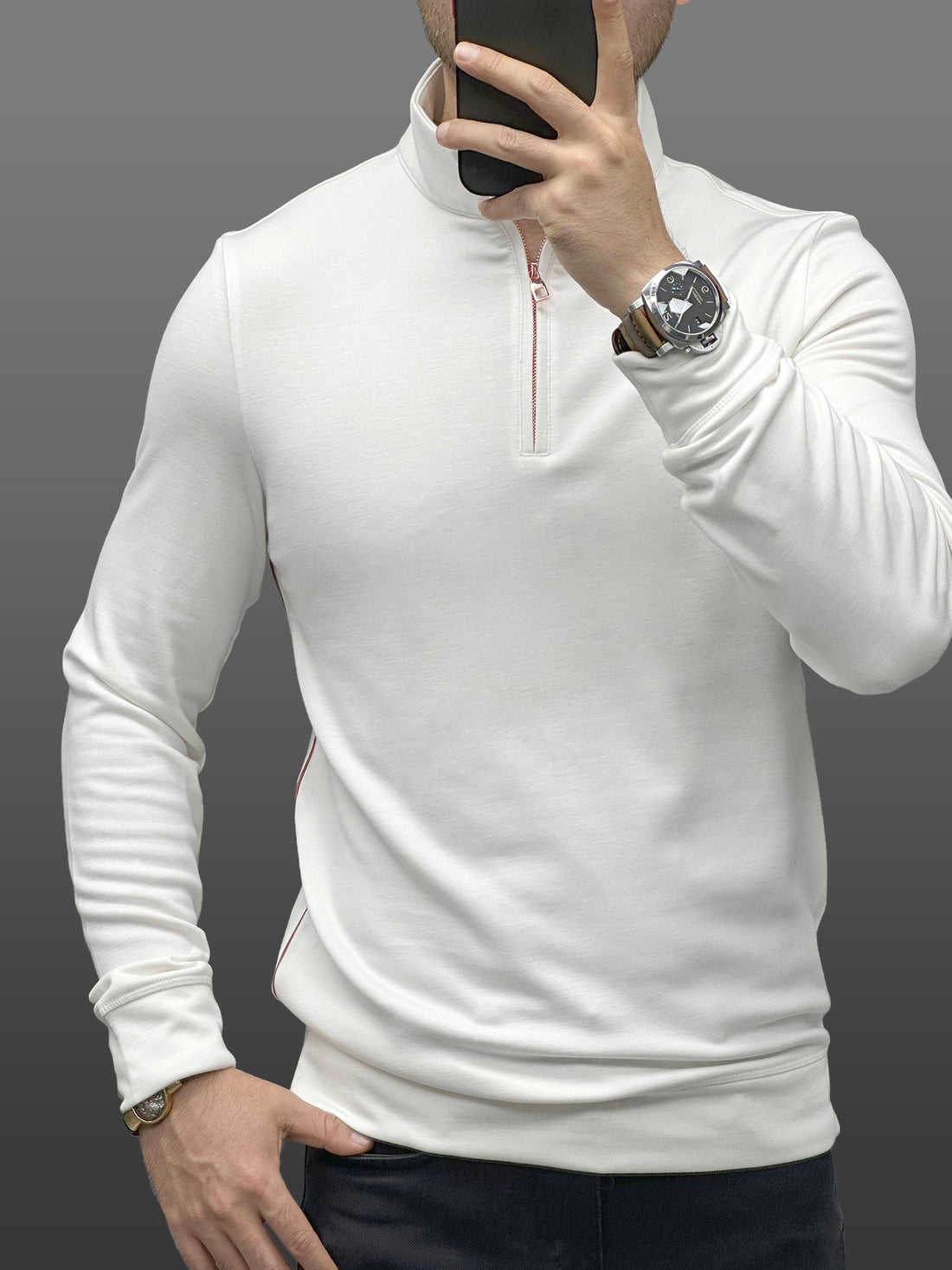 SmoothBlend Half Zip Mock Neck Sweatshirt |