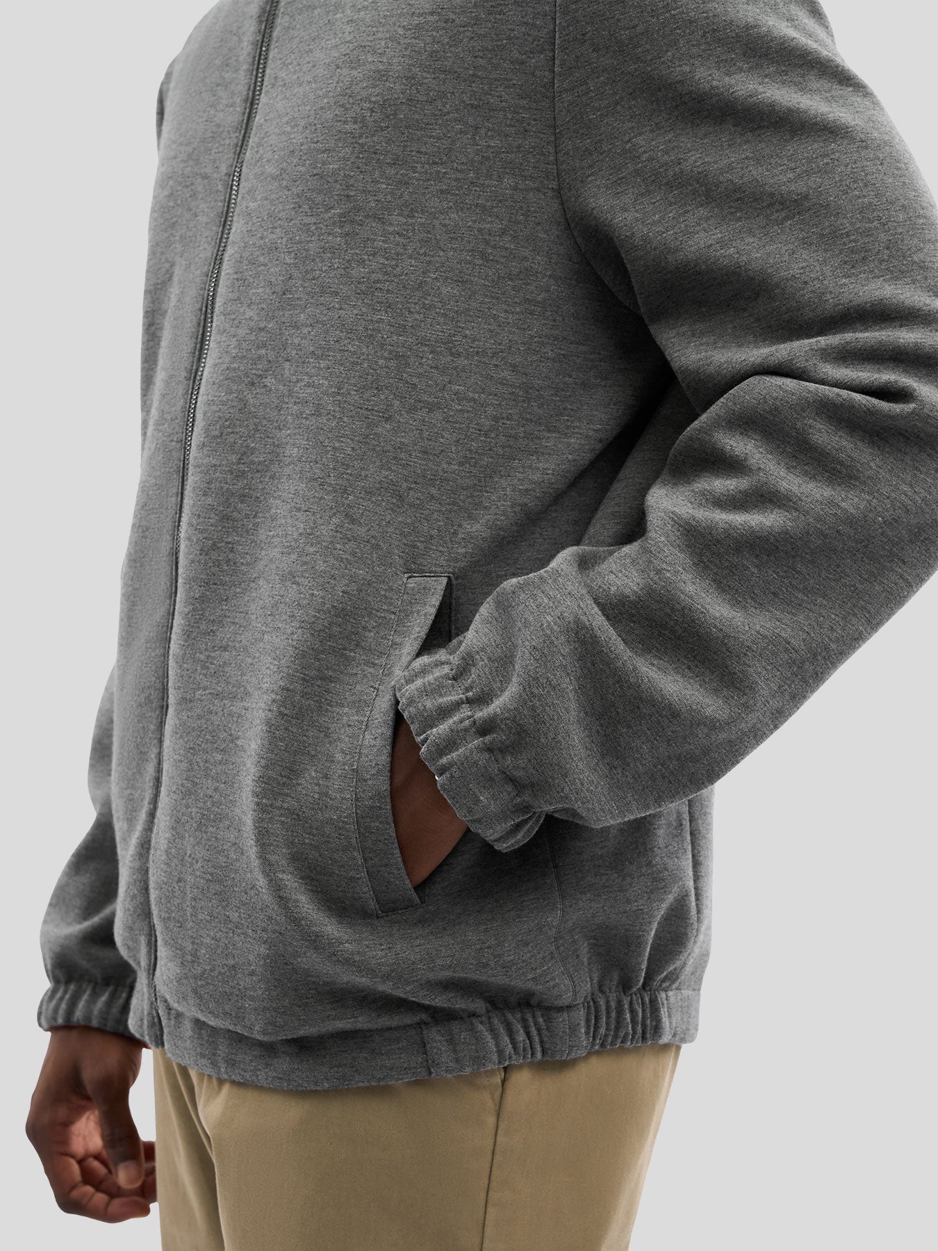 Reversible Windproof Half High Collar Zip Jacket