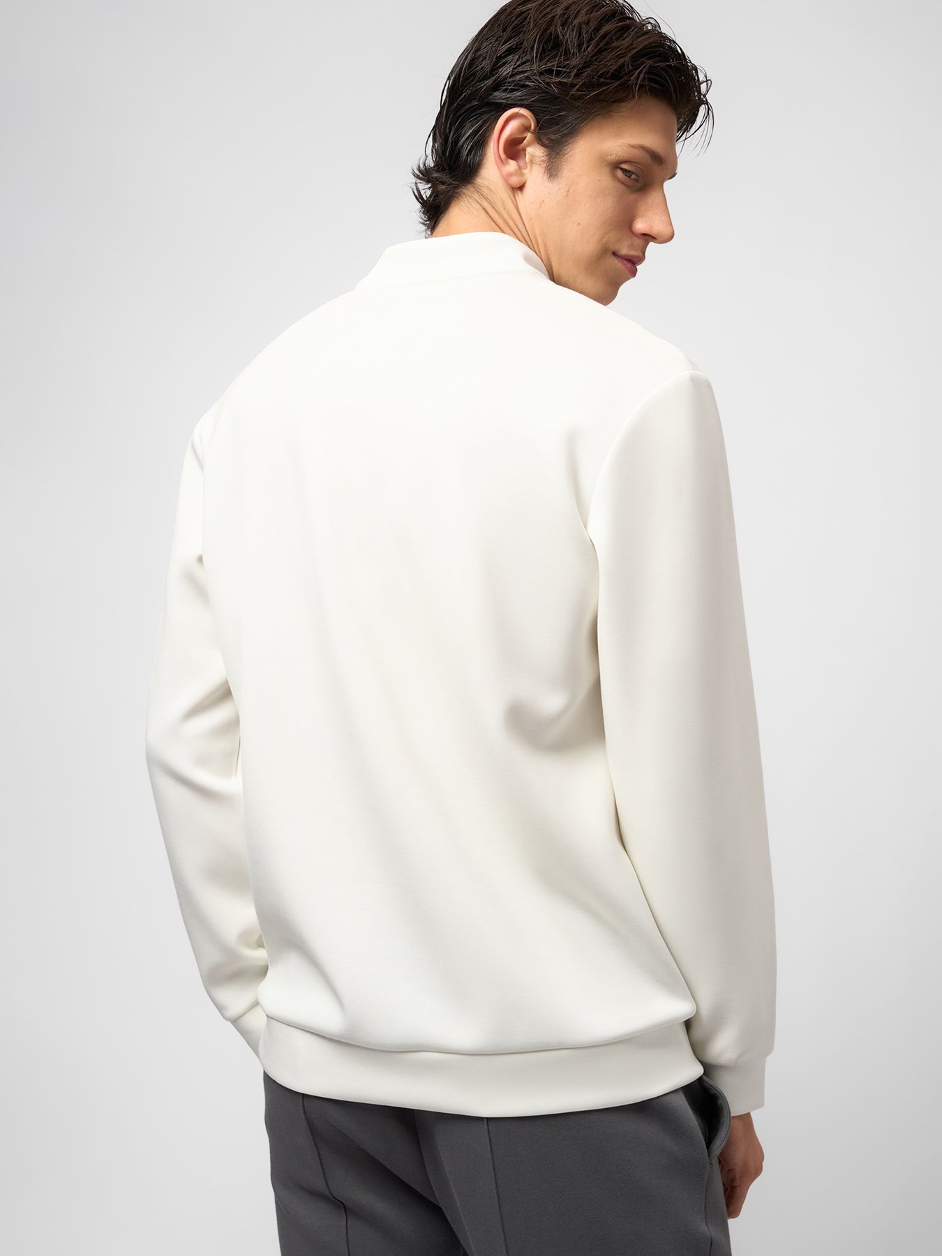 Modal Blend Half-Zip Mock Neck Long Sleeve Tee