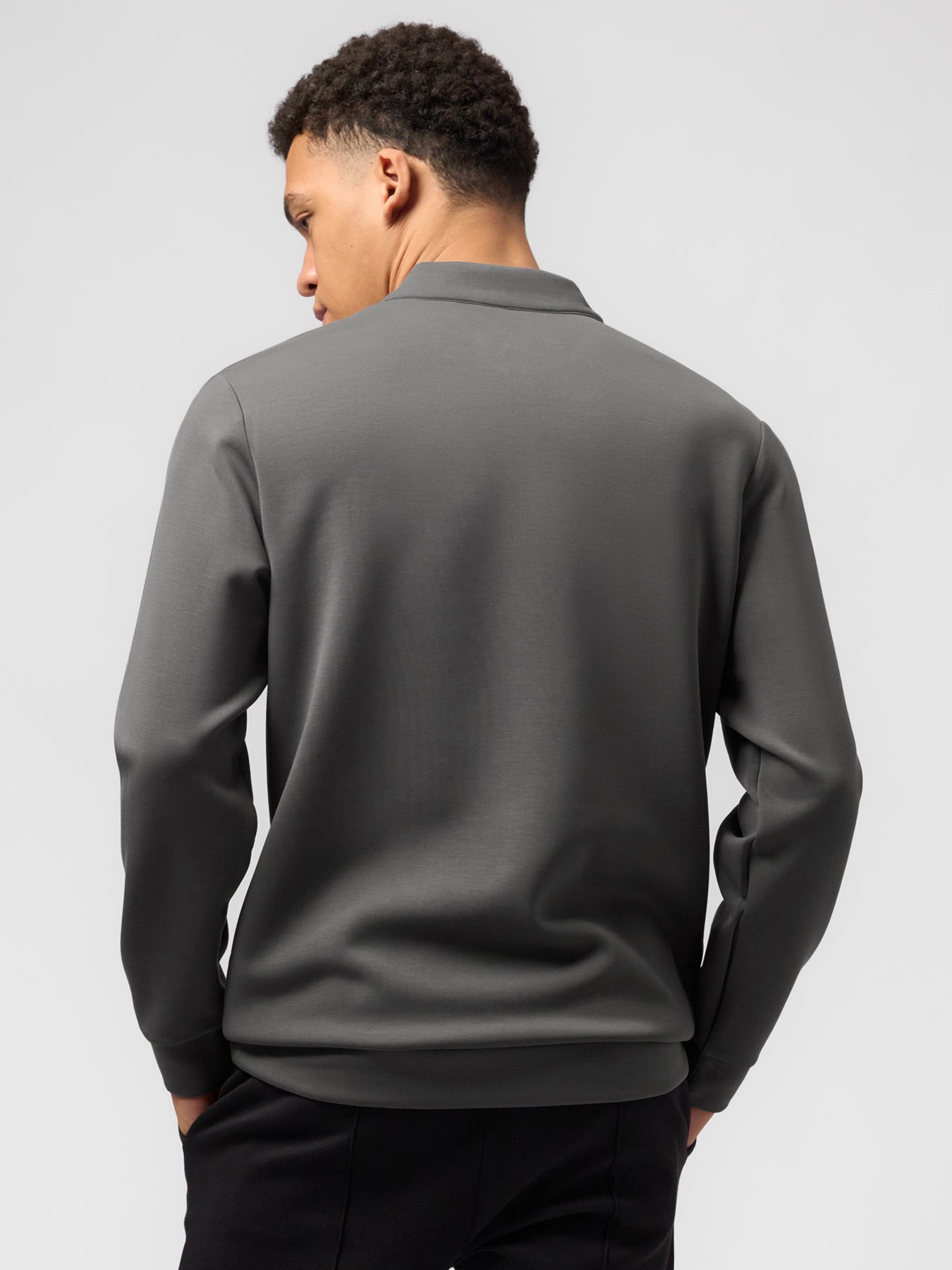 Modal Blend Half-Zip Mock Neck Long Sleeve Tee