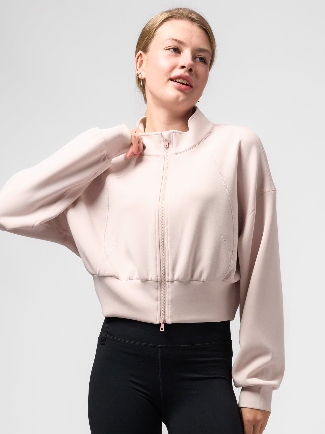 Modal Blend Double Zip Long Sleeve Tee