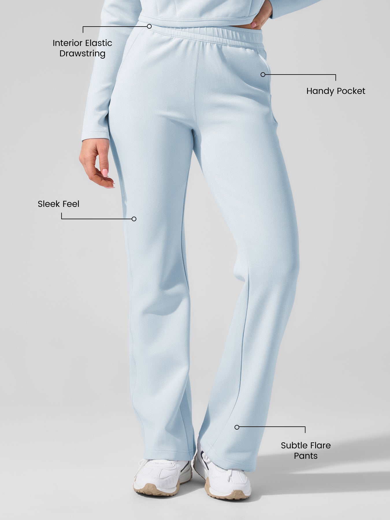 Modal Blend Drawstring Flare Pants