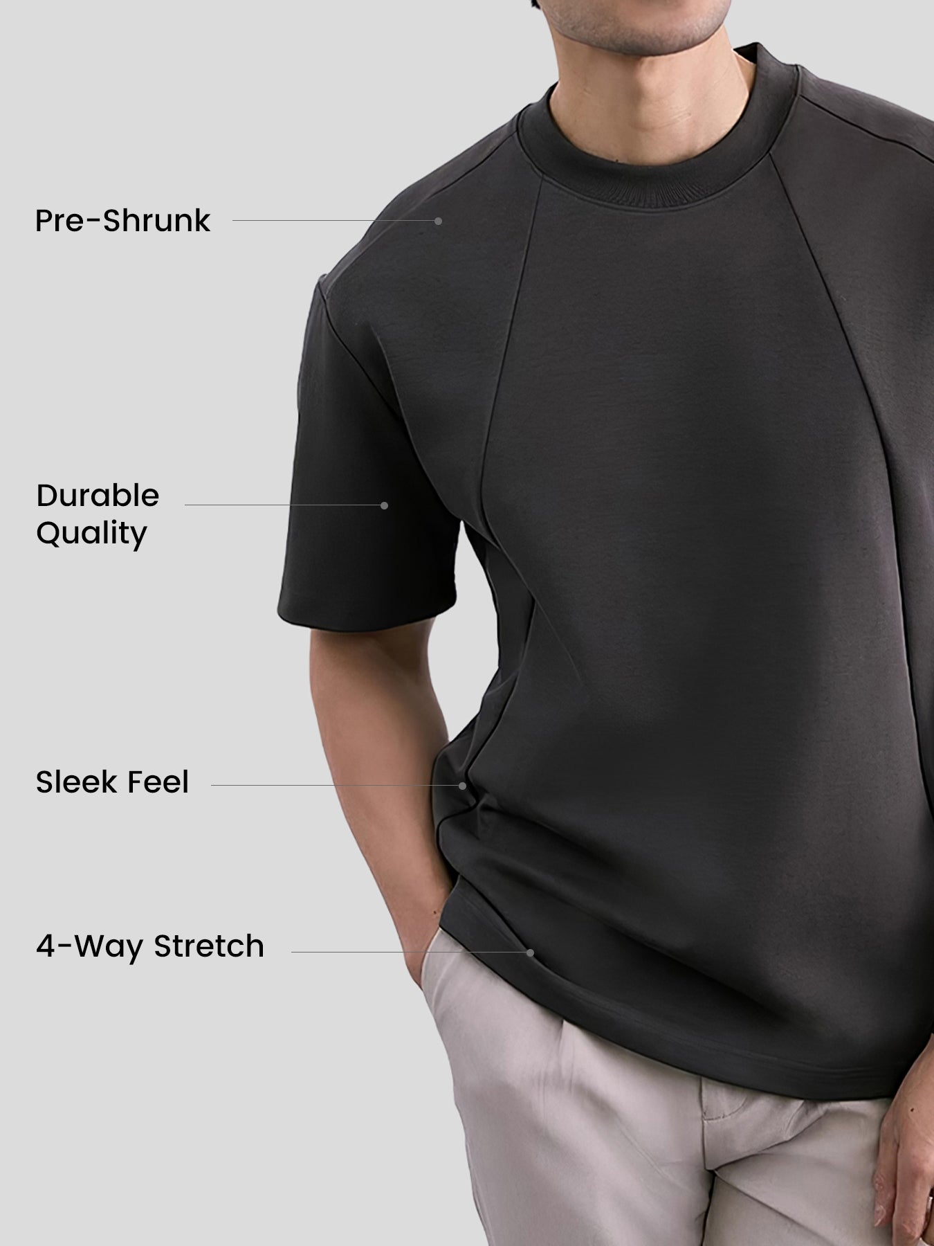 Modal Blend Panelled Short Sleeve Tee