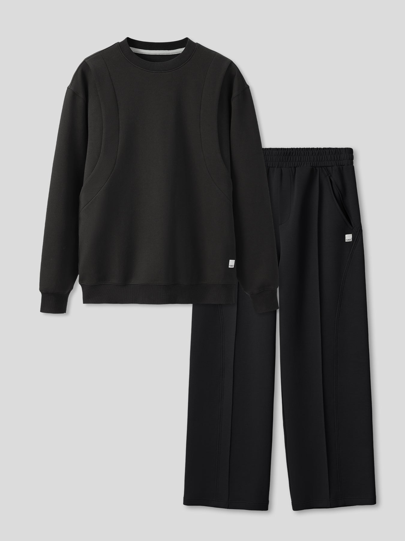 Cozyspacer Layered Sweatshirt And Wide Leg Pants Set