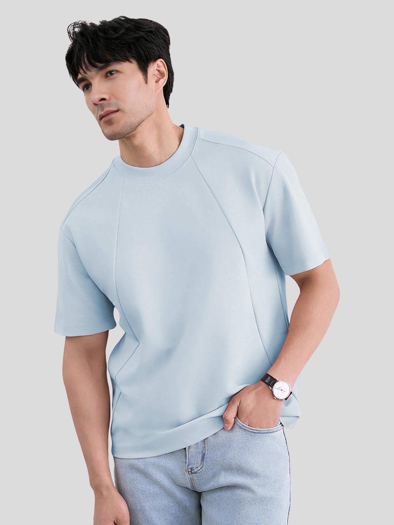 Modal Blend Panelled Short Sleeve Tee