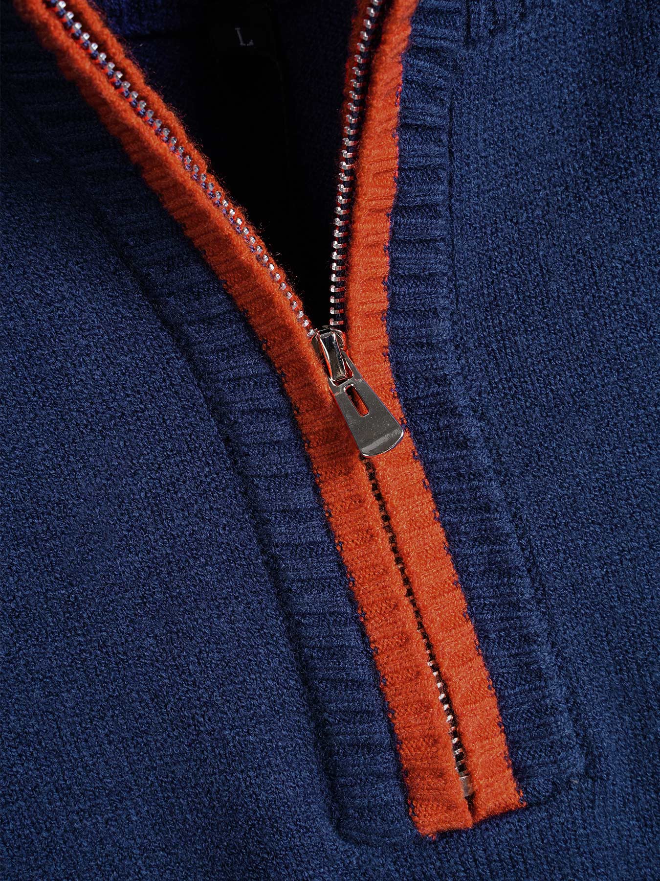 GentleKnit Half-Zip Contrast Color Sweater