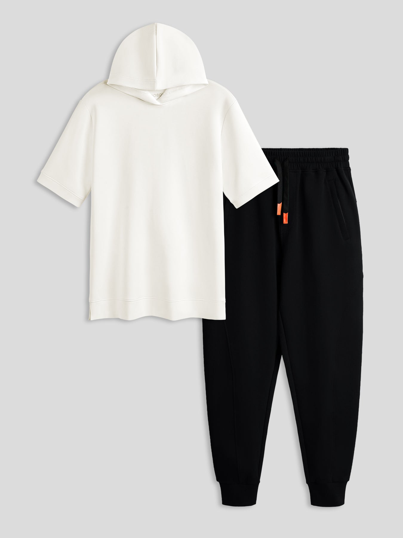 Modal Blend Short Sleeve Hoodie And Weekend Jogger Set