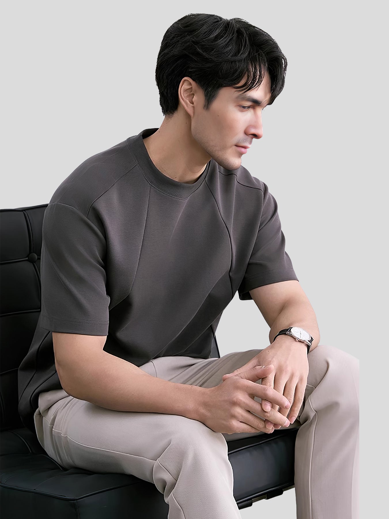 Modal Blend Panelled Short Sleeve Tee