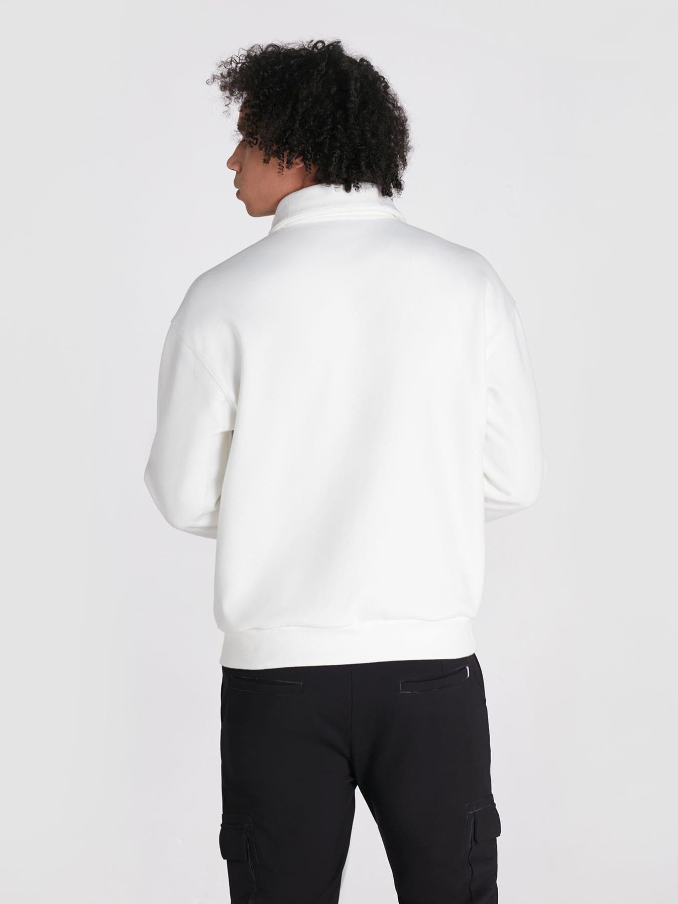 Color Block High Neck Half-Zip Sweatshirt