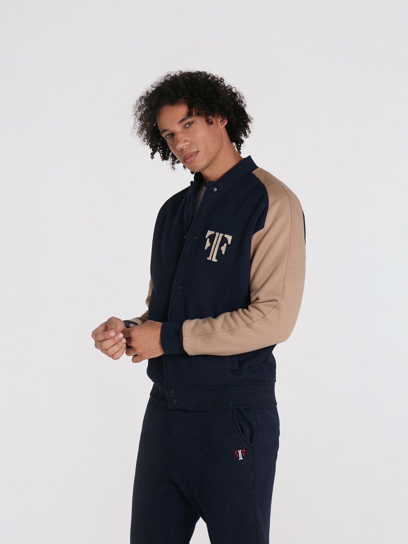 Contrast Color Varsity Jacket